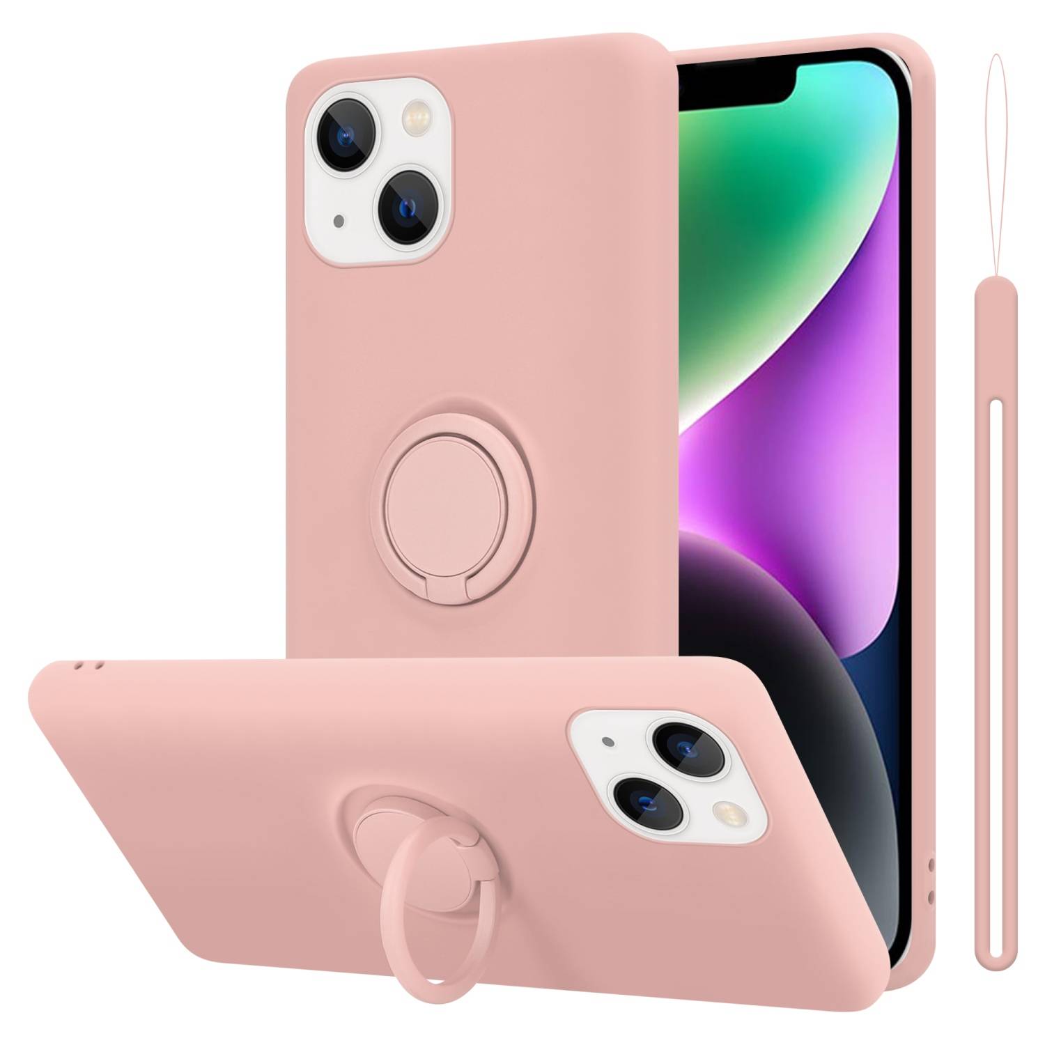 Cadorabo Hülle für Apple iPhone 14 Schutz Hülle in Rosa Handyhülle TPU Etui Case Cover