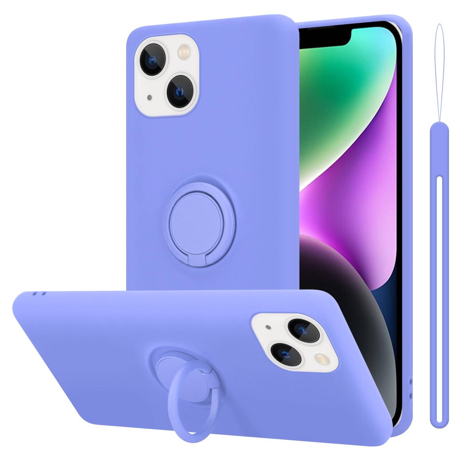 Cadorabo Hülle für Apple iPhone 14 Schutz Hülle in Lila Handyhülle TPU Etui Case Cover
