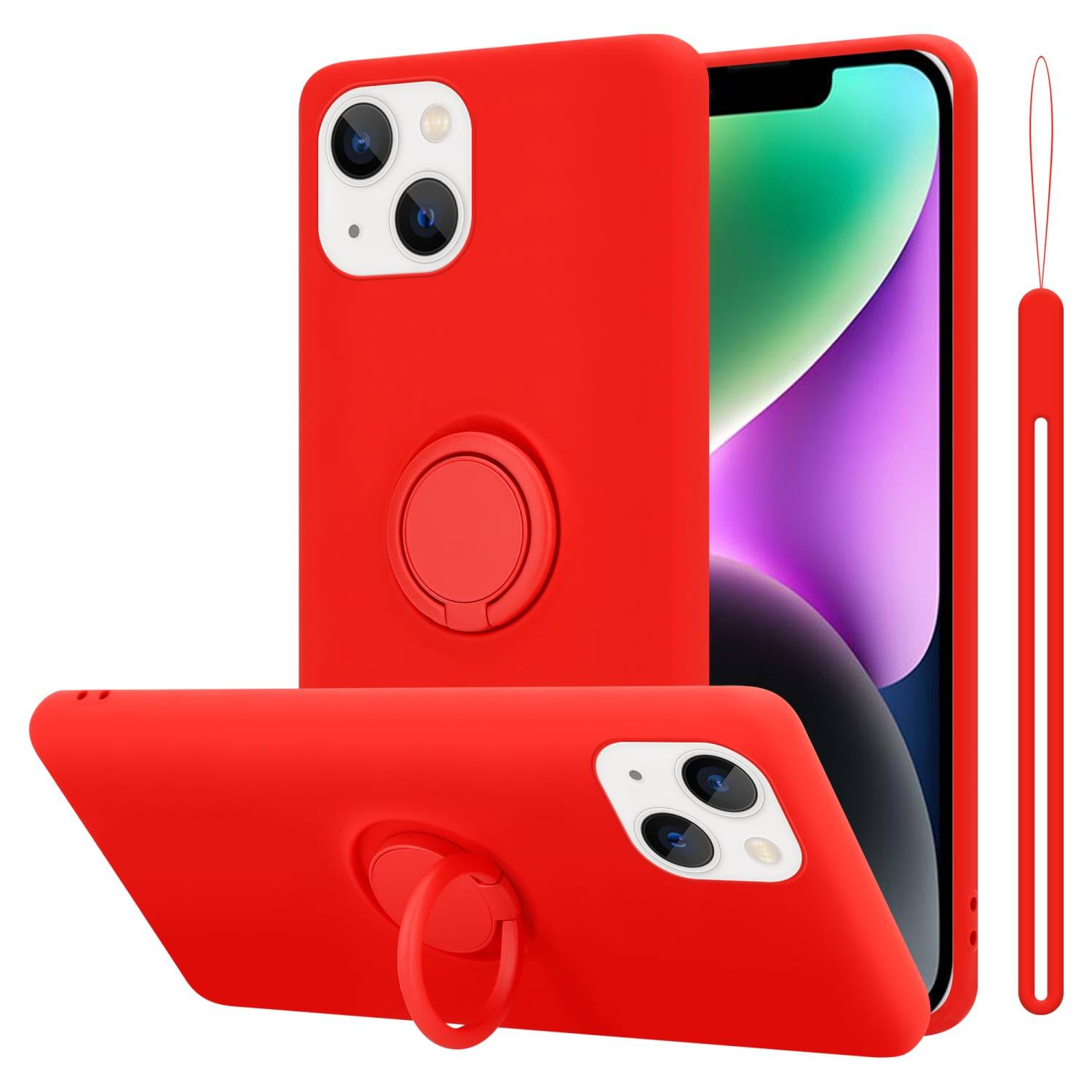 Cadorabo Hülle für Apple iPhone 14 PLUS Schutz Hülle in Rot Handyhülle TPU Etui Case Cover