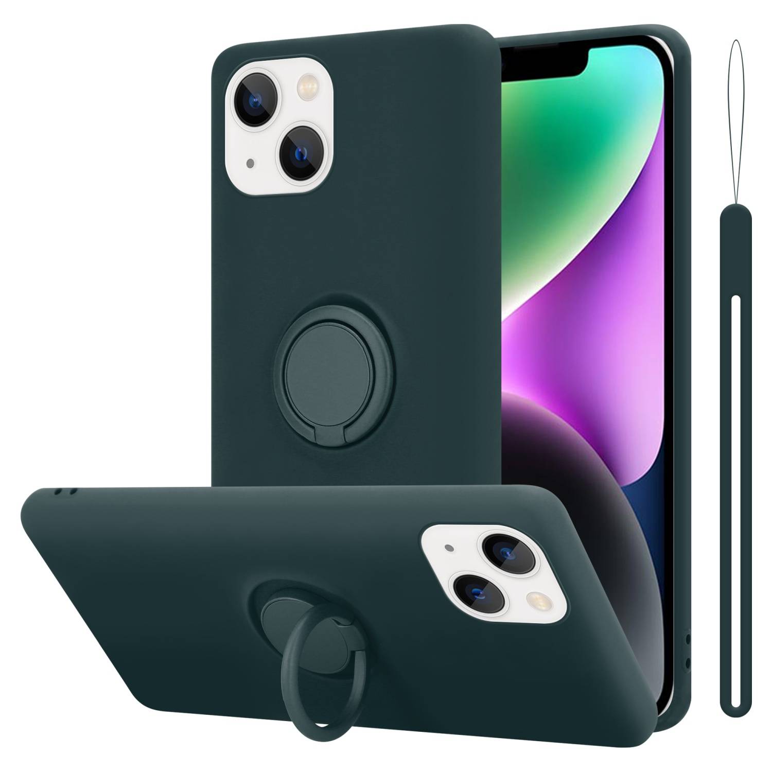 Cadorabo Hülle für Apple iPhone 14 PLUS Schutz Hülle in Grün Handyhülle TPU Etui Case Cover