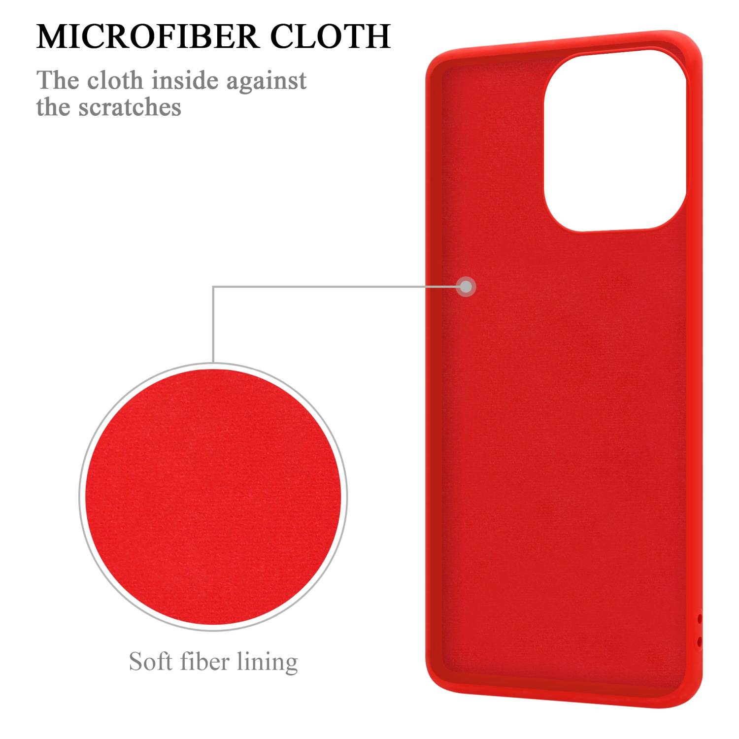 Cadorabo Hülle für Apple iPhone 14 PRO Schutz Hülle in Rot Handyhülle TPU Etui Case Cover