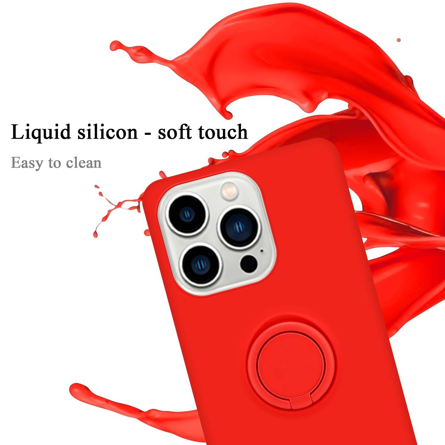 Cadorabo Hülle für Apple iPhone 14 PRO MAX Schutz Hülle in Rot Handyhülle TPU Etui Case Cover