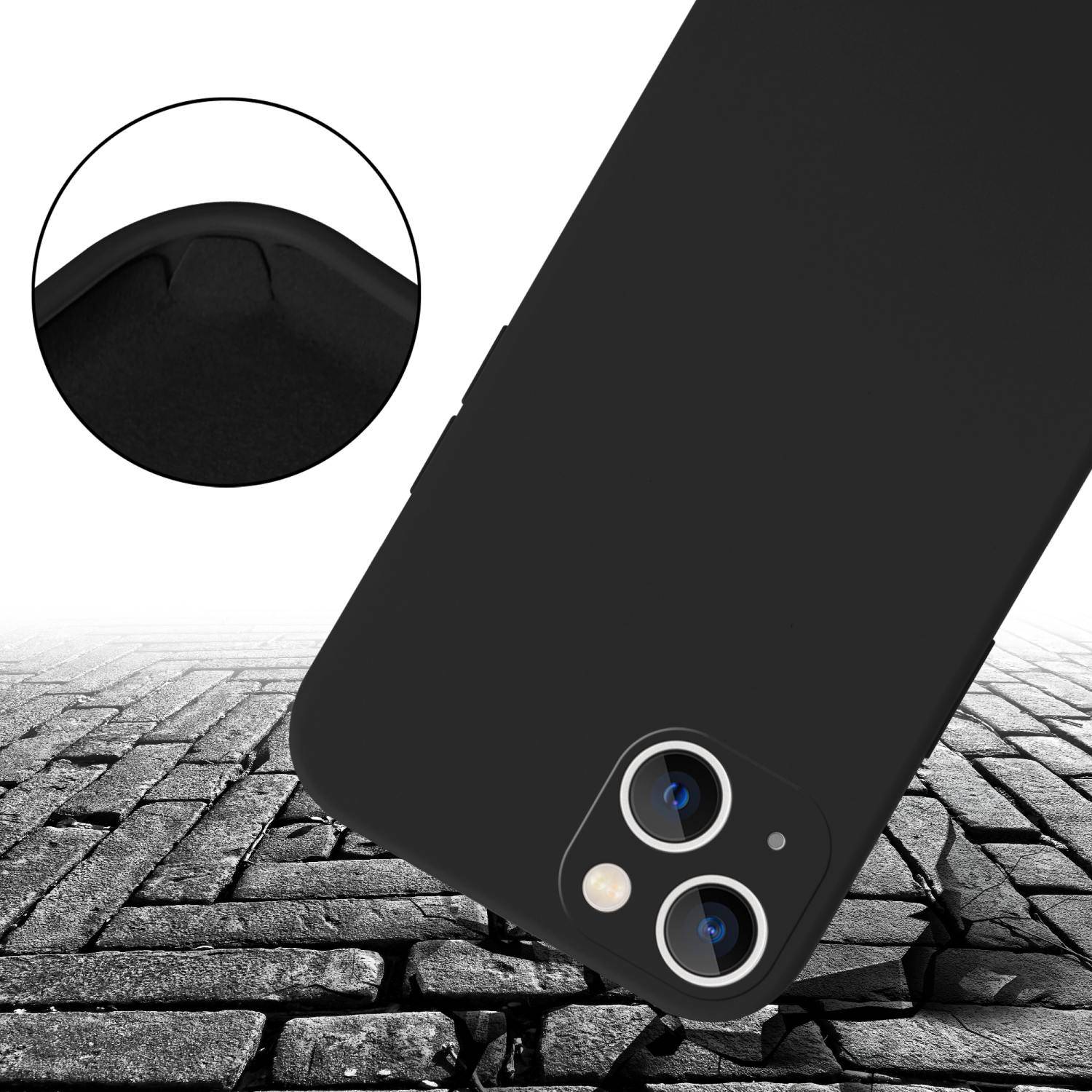 Cadorabo Schutzhülle für Apple iPhone 14 PLUS Hülle in Schwarz Handykette Etui längenverstellbar Kordel Band