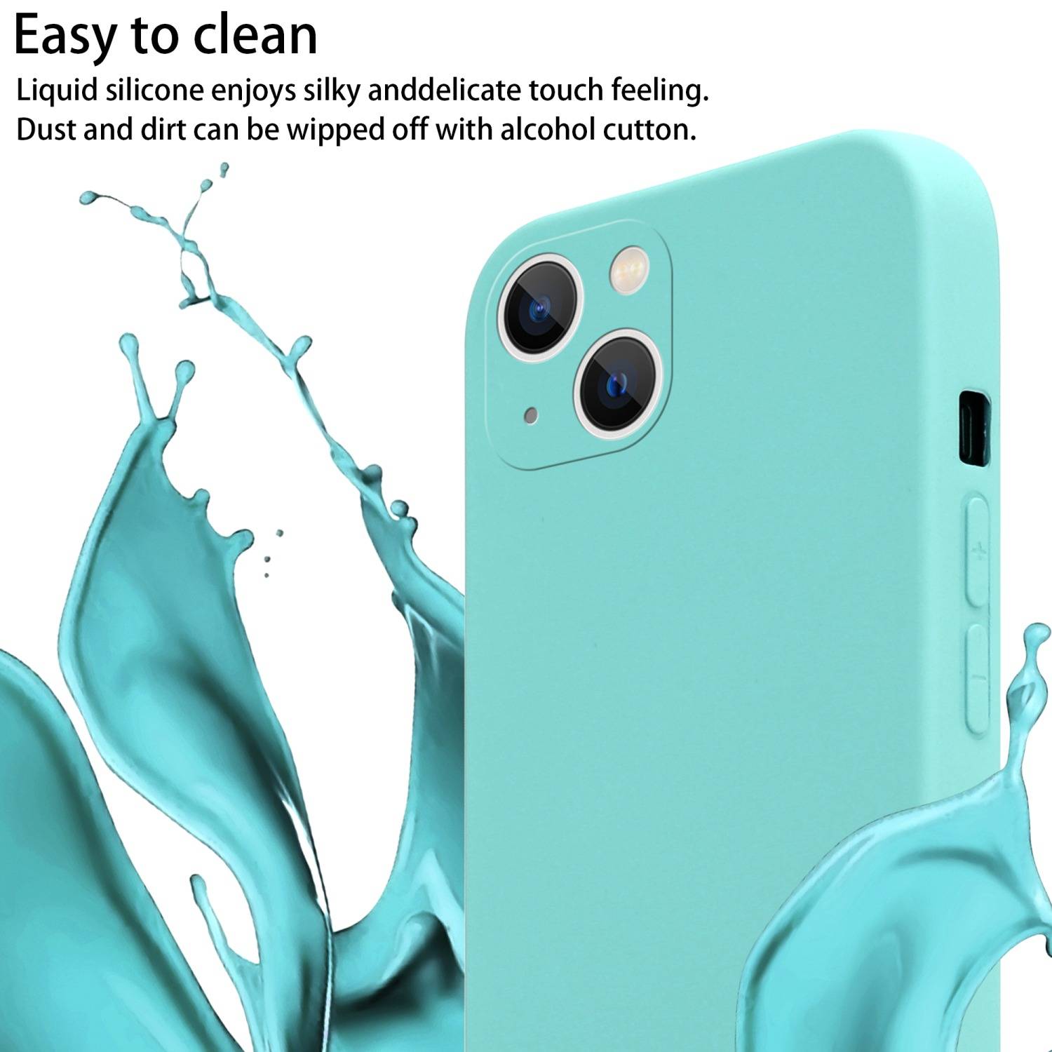 Cadorabo Schutzhülle für Apple iPhone 14 PLUS Hülle in Türkis Handykette Etui längenverstellbar Kordel Band