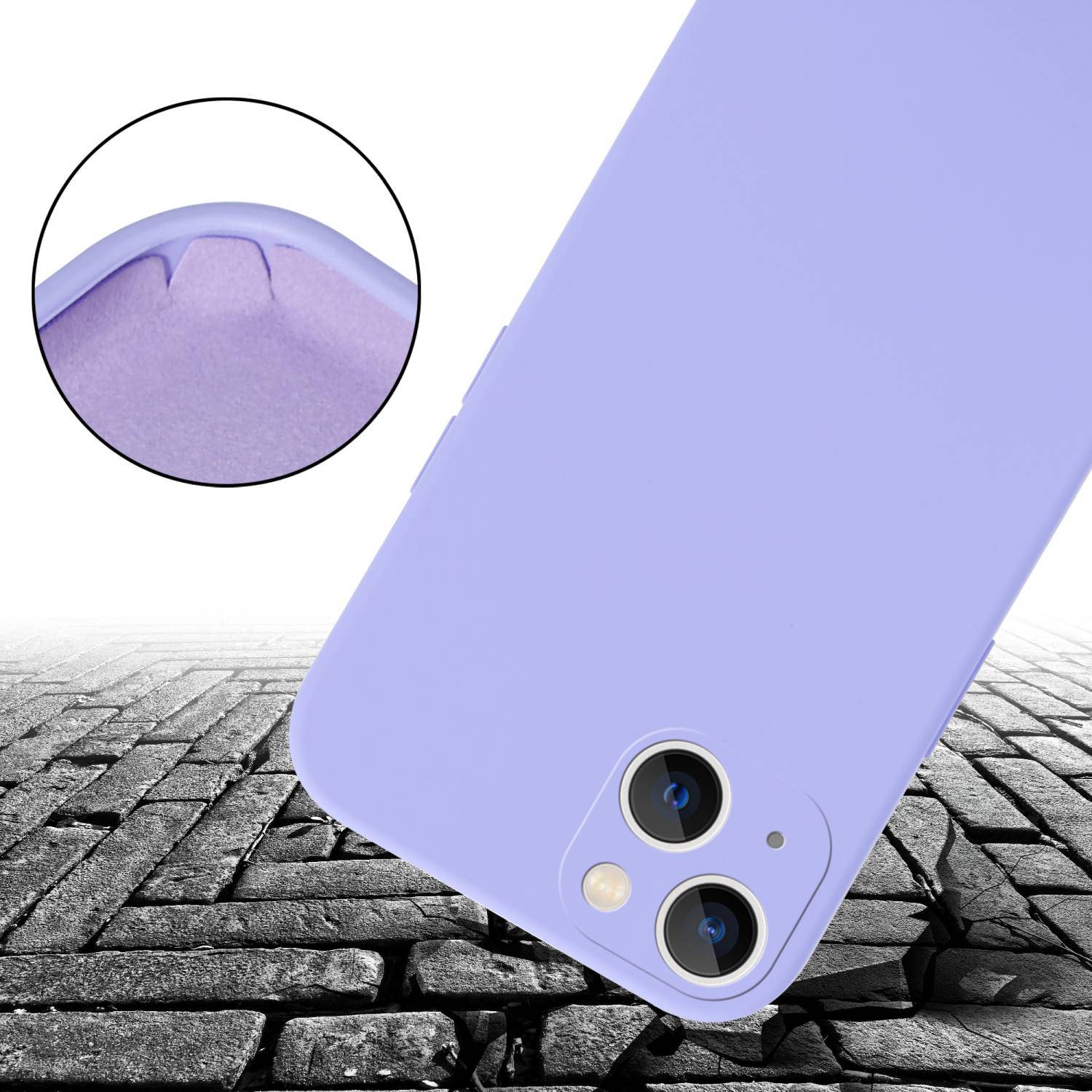 Cadorabo Schutzhülle für Apple iPhone 14 PLUS Hülle in Lila Handykette Etui längenverstellbar Kordel Band