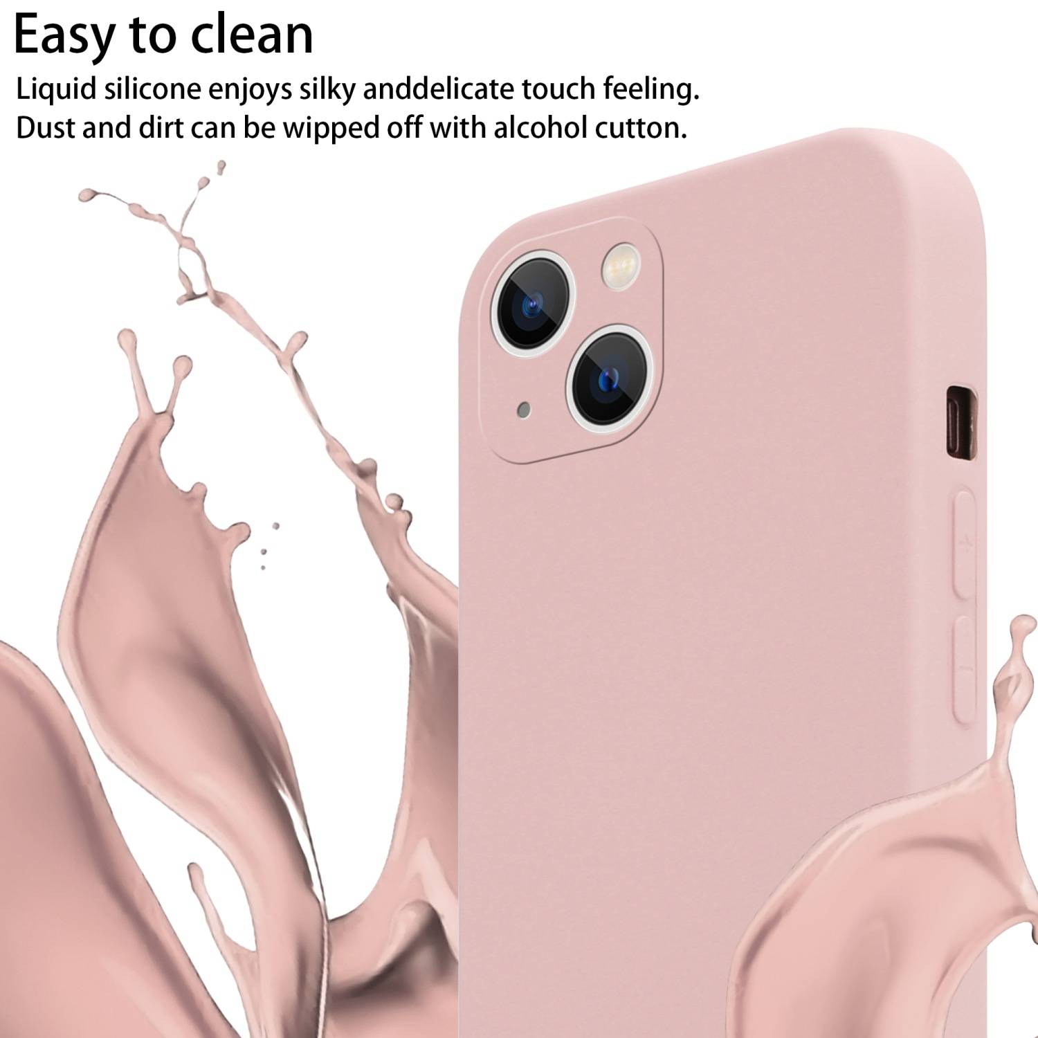 Cadorabo Schutzhülle für Apple iPhone 14 PLUS Hülle in Rosa Handykette Etui längenverstellbar Kordel Band