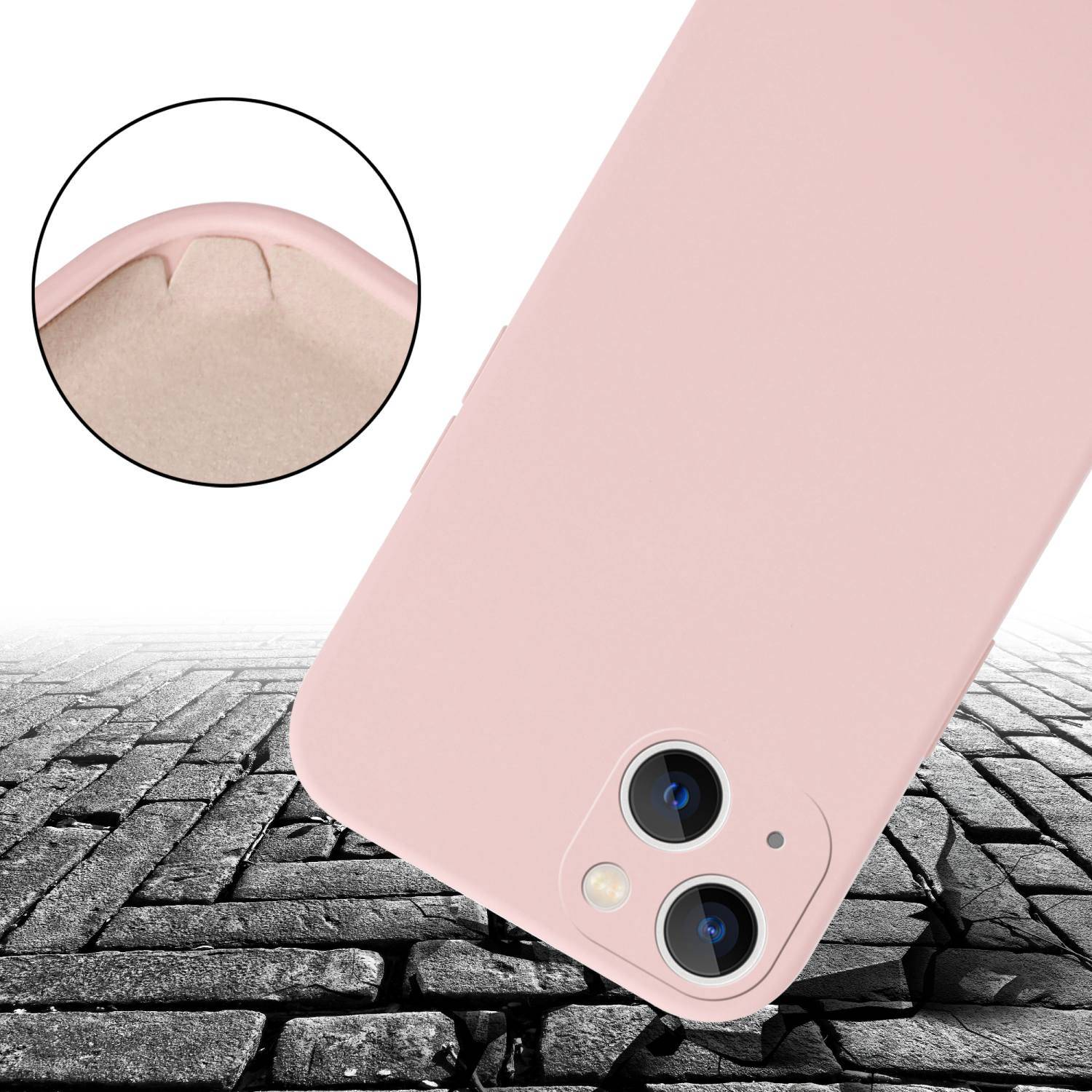 Cadorabo Schutzhülle für Apple iPhone 14 PLUS Hülle in Rosa Handykette Etui längenverstellbar Kordel Band