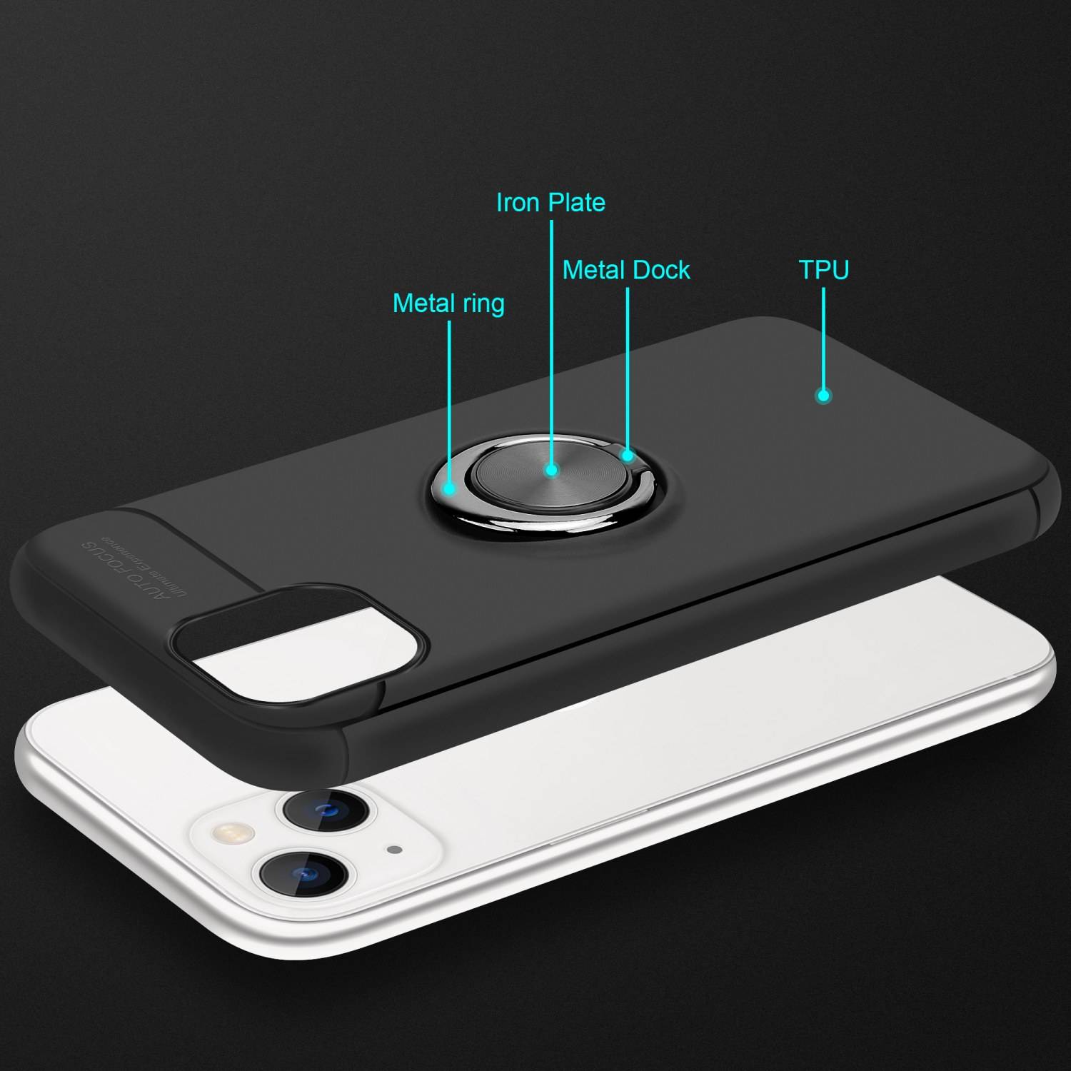 Cadorabo Schutzhülle für Apple iPhone 14 Hülle in Schwarz Handyhülle Etui Cover Case Silikon TPU