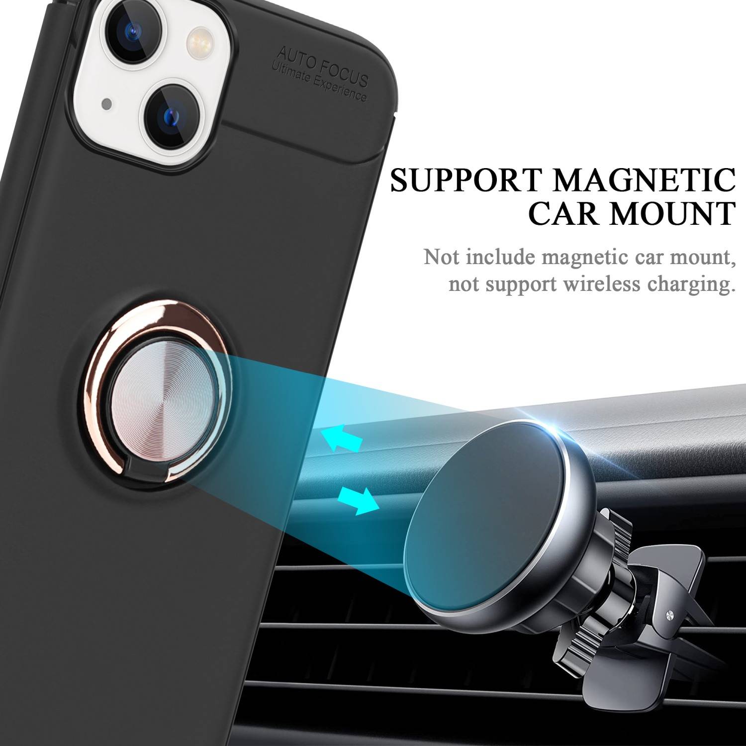 Cadorabo Schutzhülle für Apple iPhone 14 Hülle in schwarz Handyhülle Etui Cover Case Silikon TPU