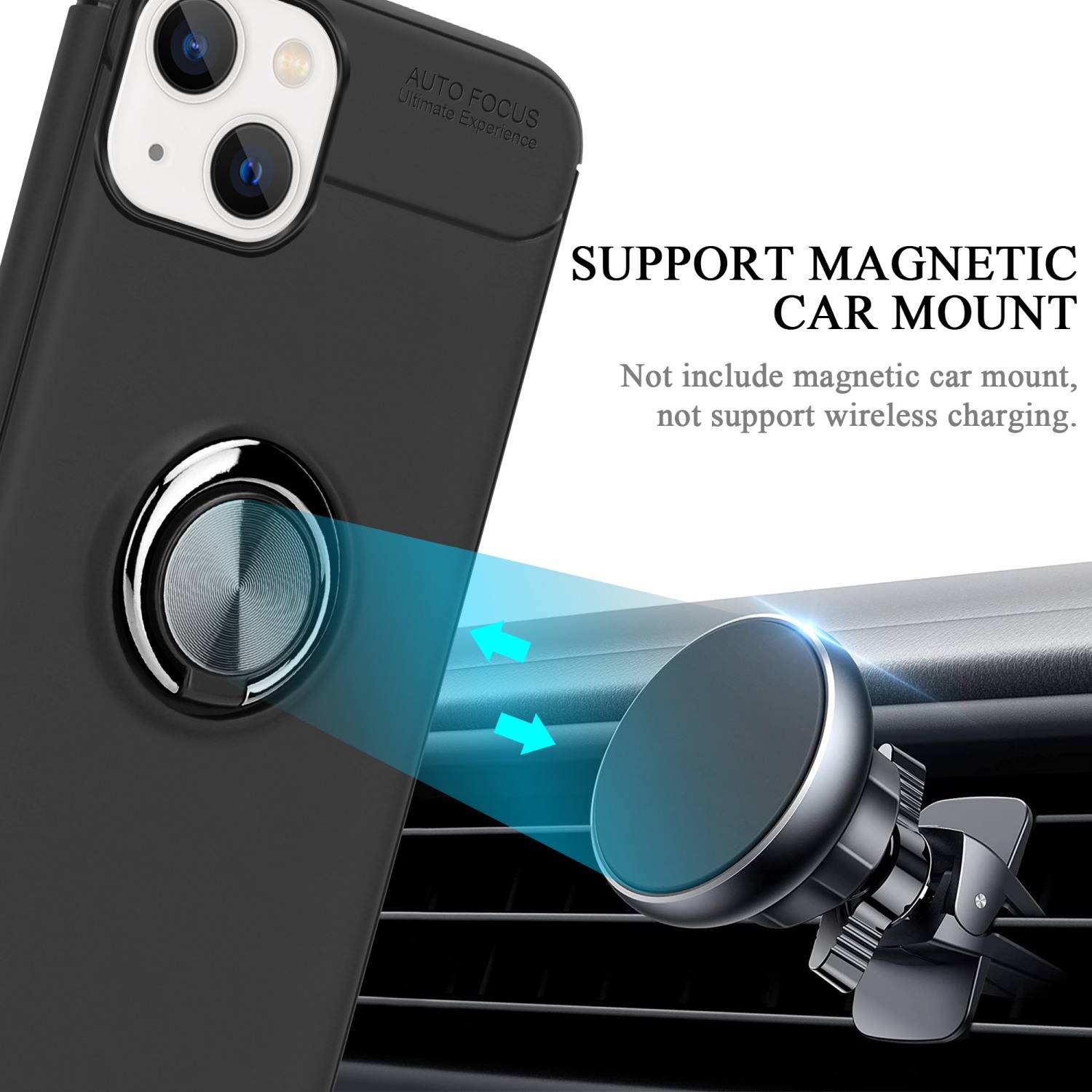 Cadorabo Schutzhülle für Apple iPhone 14 PLUS Hülle in Schwarz Handyhülle Etui Cover Case Silikon TPU