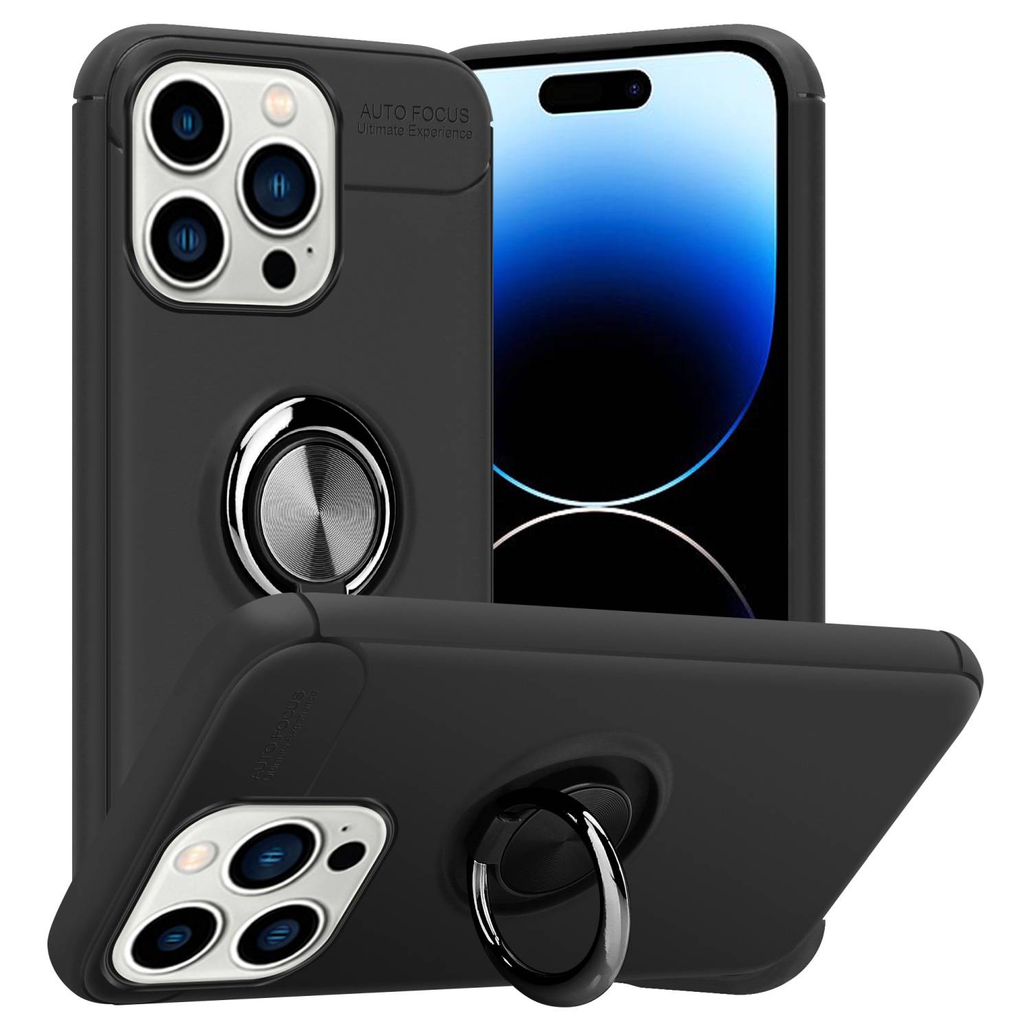 Cadorabo Schutzhülle für Apple iPhone 14 PRO MAX Hülle in Schwarz Handyhülle Etui Cover Case Silikon TPU
