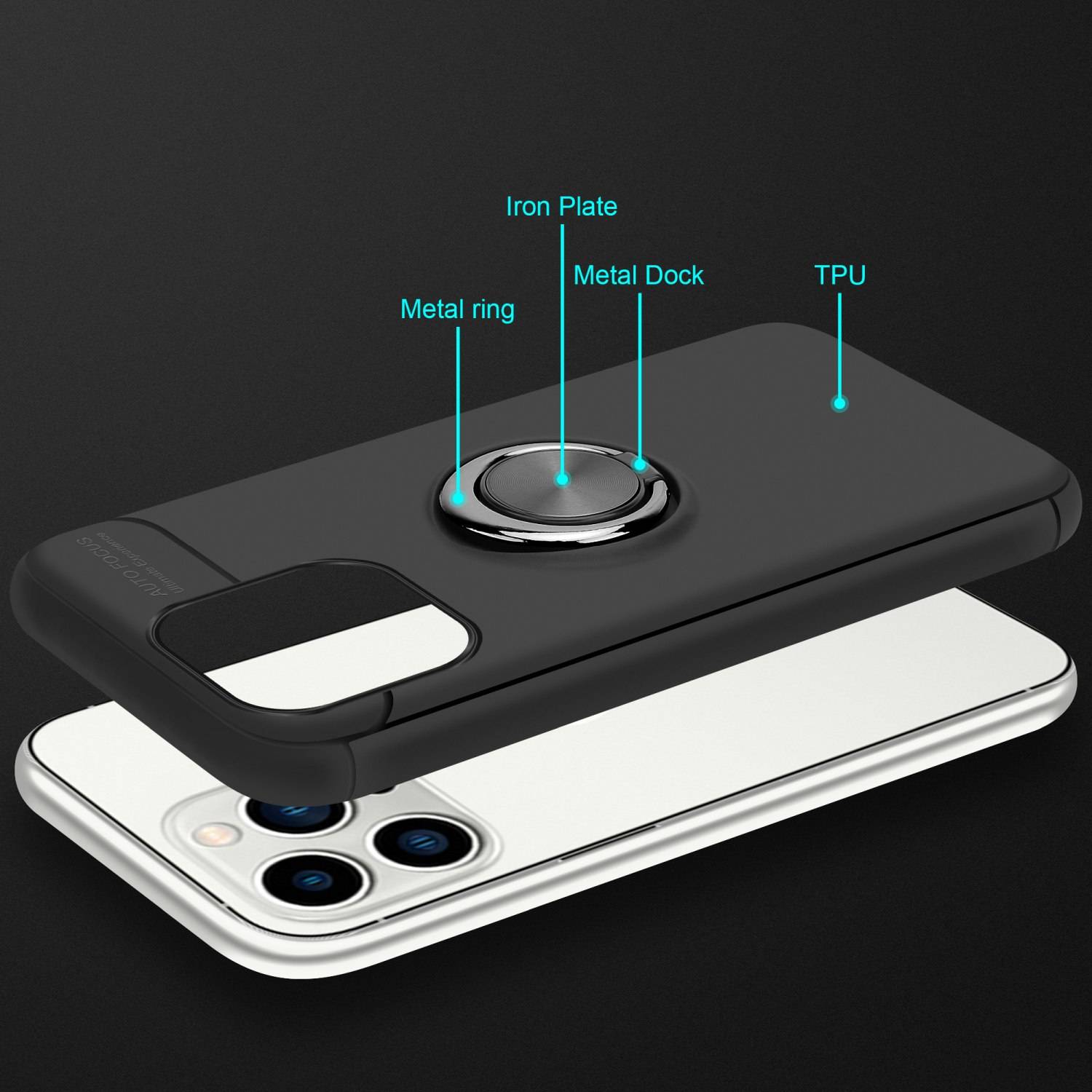 Cadorabo Schutzhülle für Apple iPhone 14 PRO MAX Hülle in Schwarz Handyhülle Etui Cover Case Silikon TPU