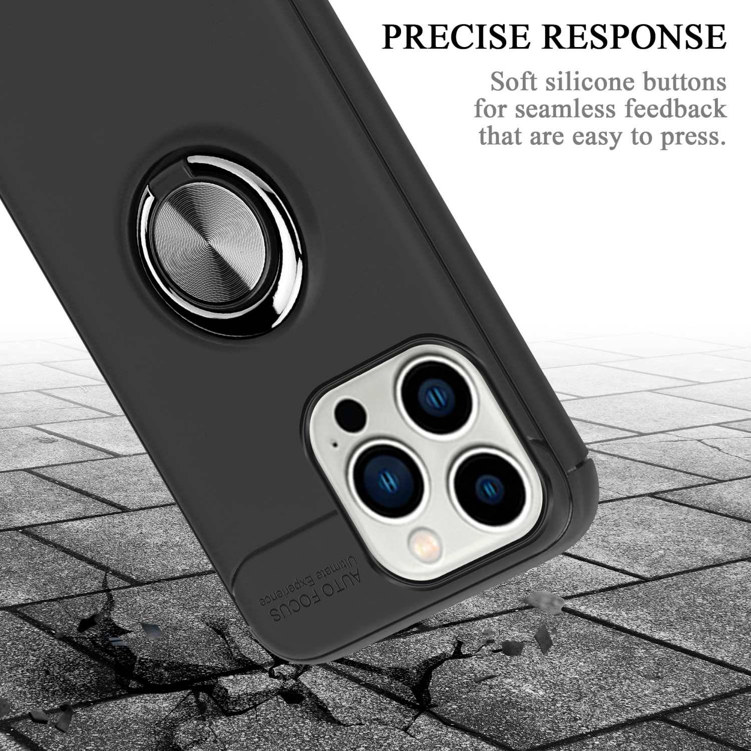 Cadorabo Schutzhülle für Apple iPhone 14 PRO MAX Hülle in Schwarz Handyhülle Etui Cover Case Silikon TPU