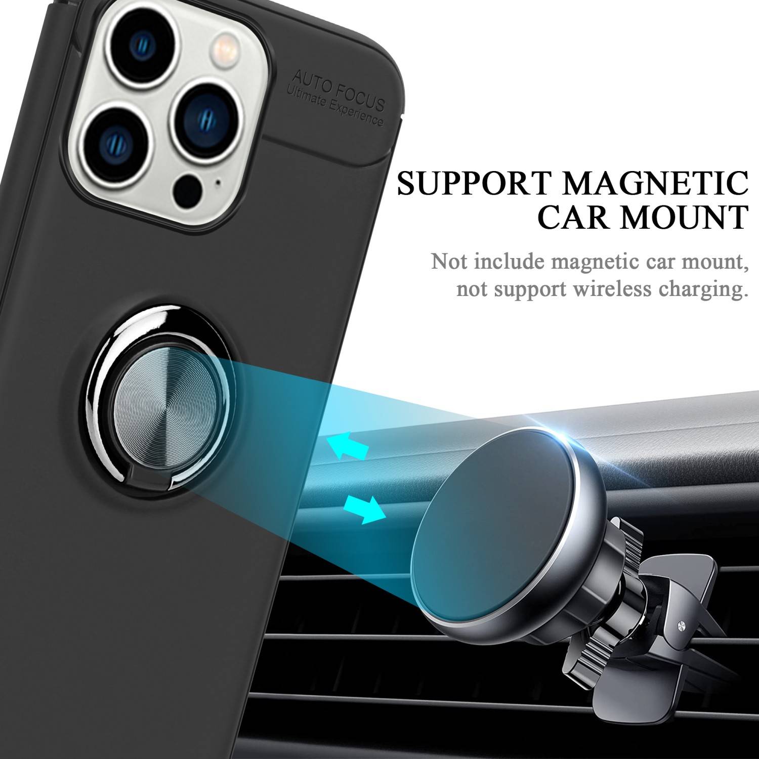 Cadorabo Schutzhülle für Apple iPhone 14 PRO MAX Hülle in Schwarz Handyhülle Etui Cover Case Silikon TPU