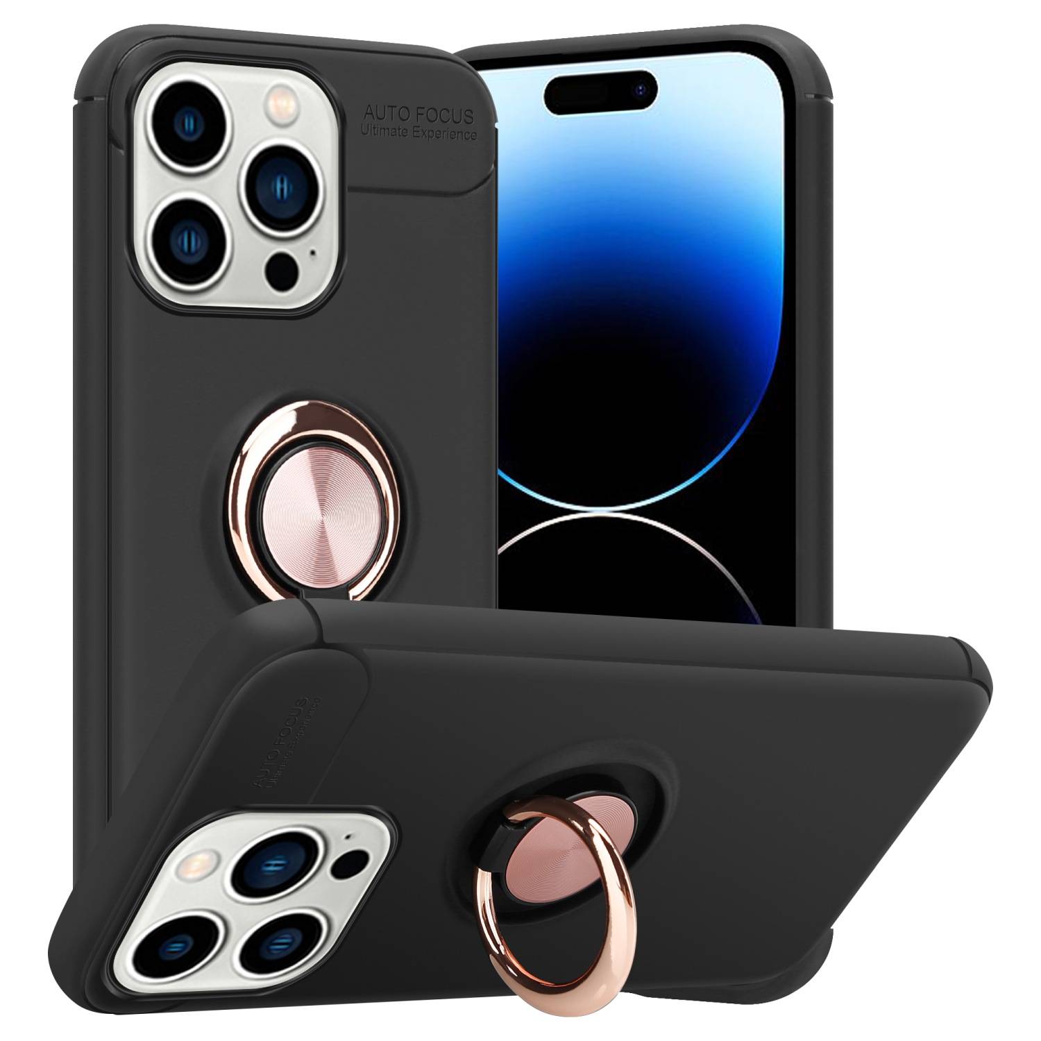 Cadorabo Schutzhülle für Apple iPhone 14 PRO MAX Hülle in schwarz Handyhülle Etui Cover Case Silikon TPU