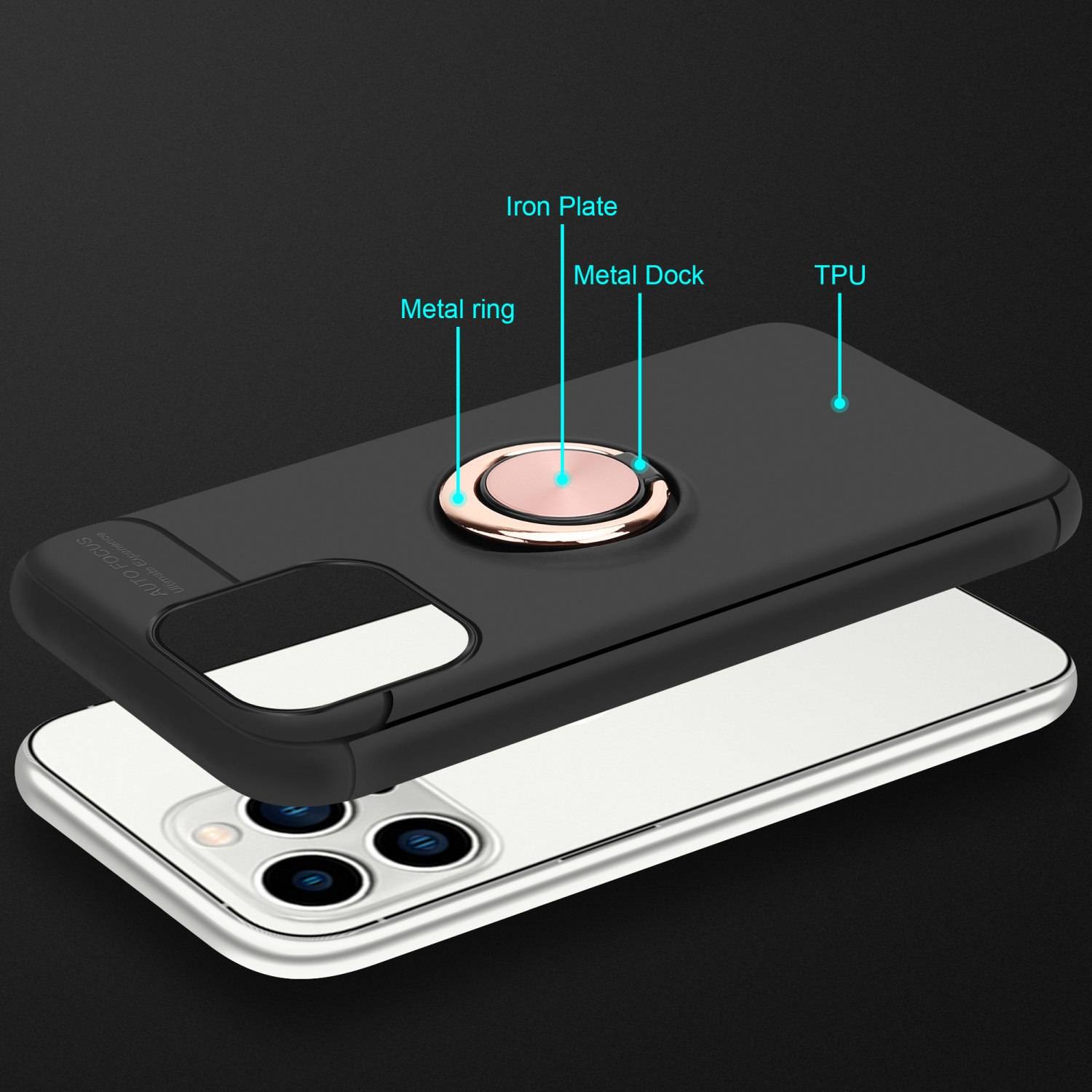Cadorabo Schutzhülle für Apple iPhone 14 PRO MAX Hülle in schwarz Handyhülle Etui Cover Case Silikon TPU