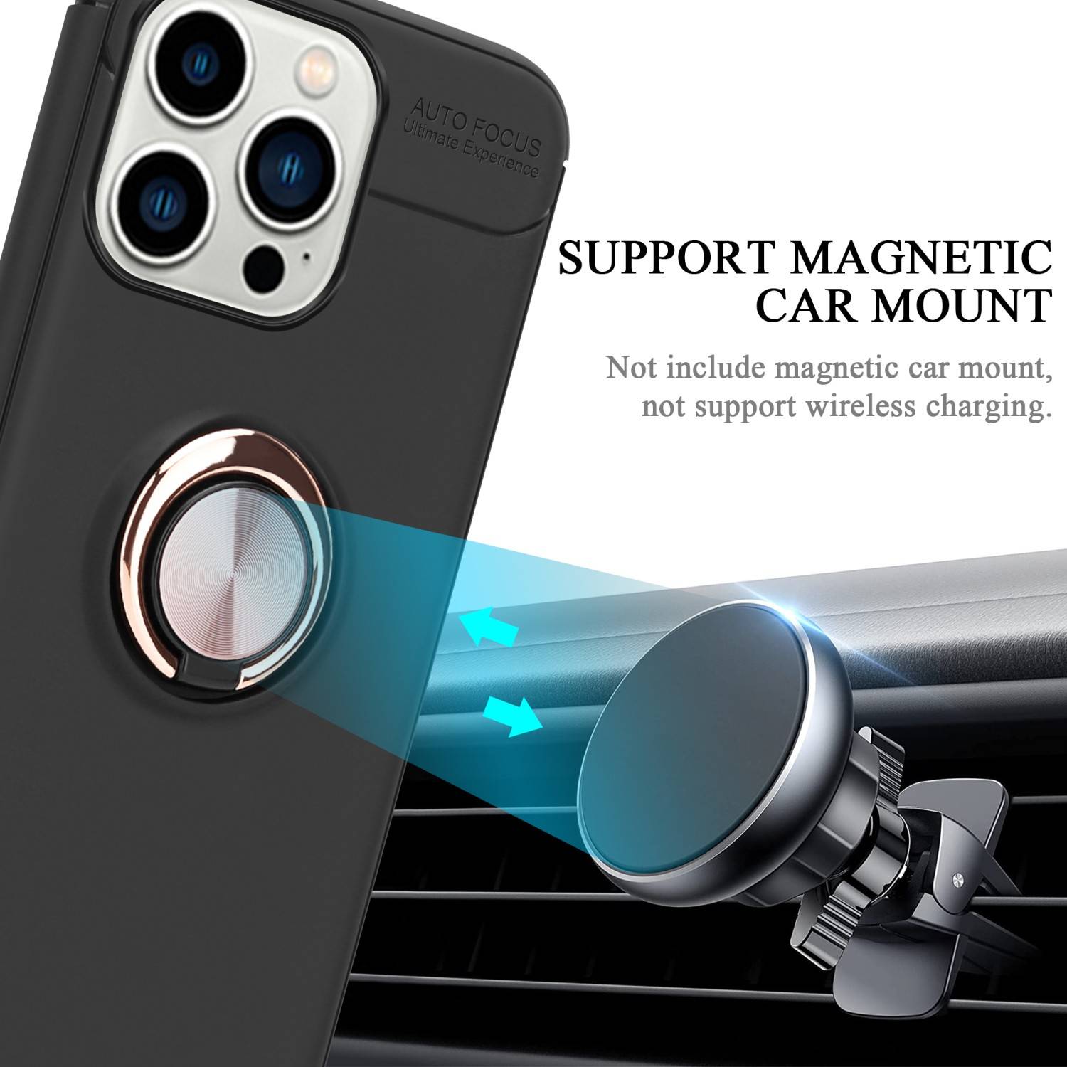 Cadorabo Schutzhülle für Apple iPhone 14 PRO MAX Hülle in schwarz Handyhülle Etui Cover Case Silikon TPU