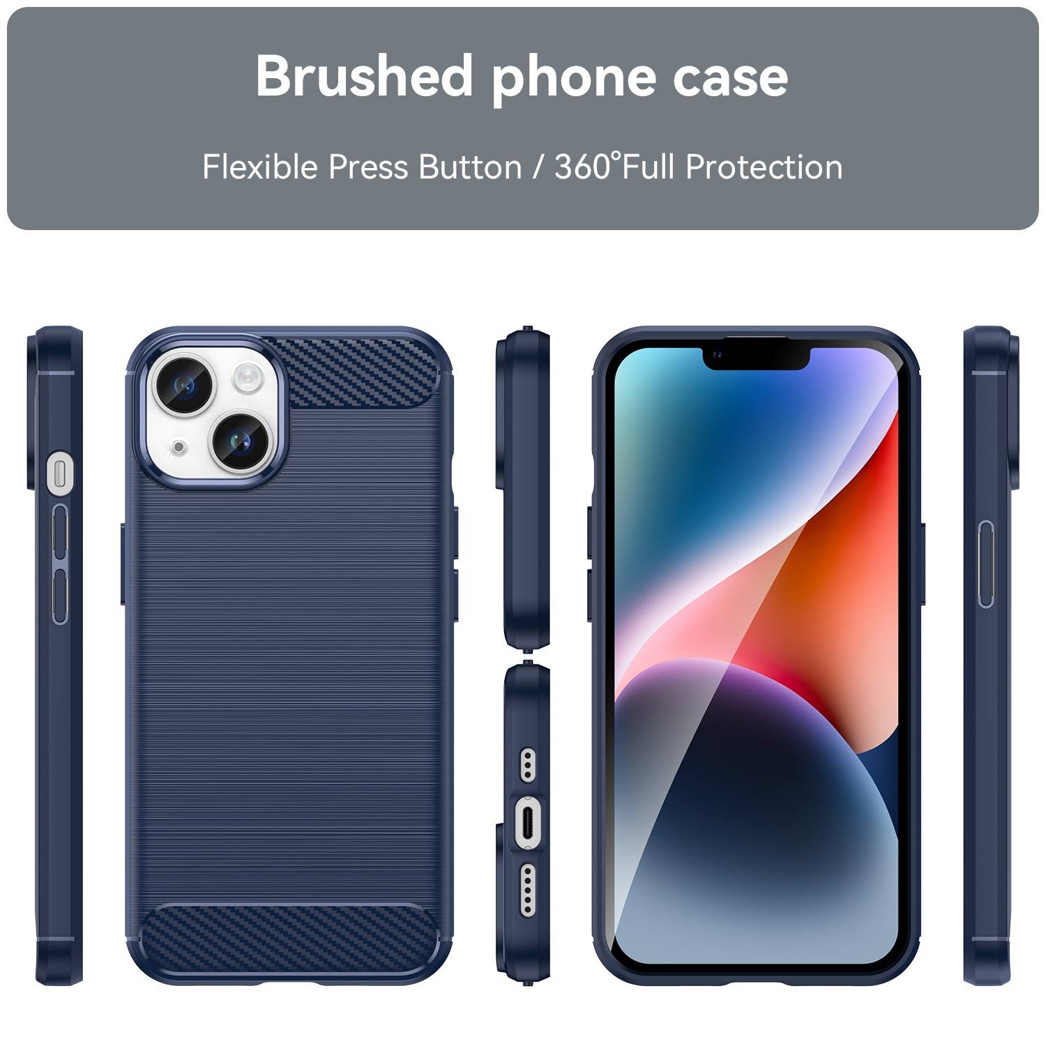 Cadorabo Hülle für Apple iPhone 14 in Blau Schutzhülle TPU Case Cover Etui Handyhülle
