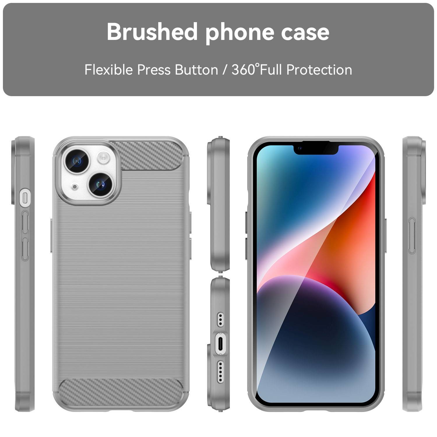 Cadorabo Hülle für Apple iPhone 14 in Grau Schutzhülle TPU Case Cover Etui Handyhülle