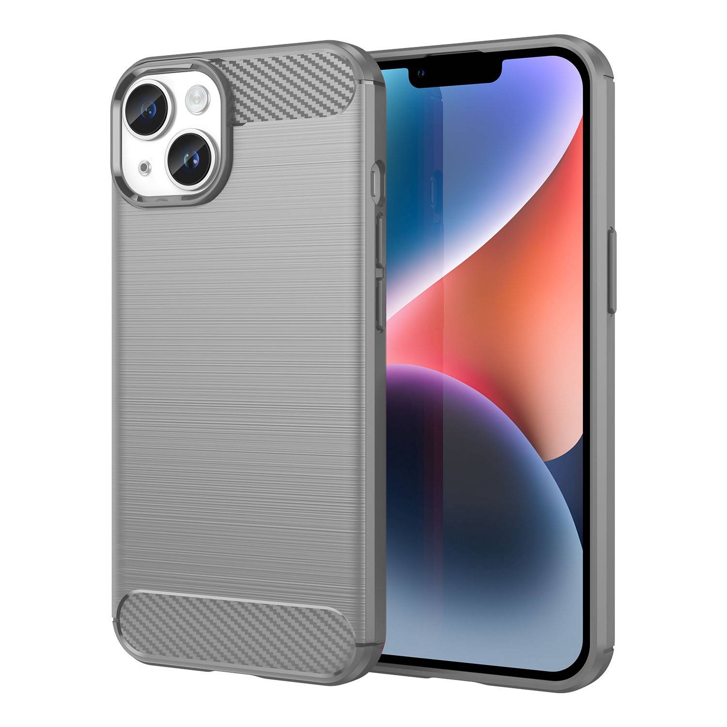 Cadorabo Hülle für Apple iPhone 14 PLUS in Grau Schutzhülle TPU Case Cover Etui Handyhülle