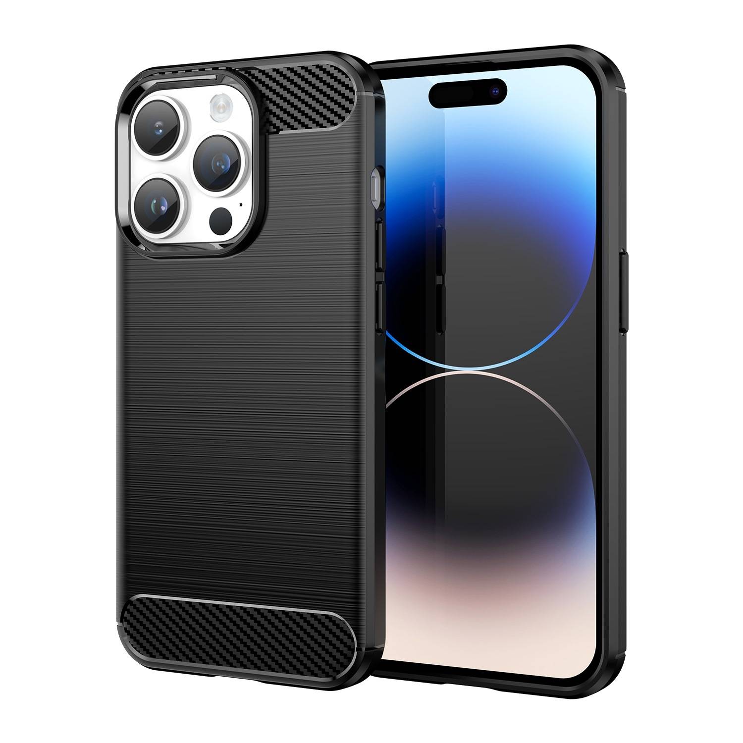 Cadorabo Hülle für Apple iPhone 14 PRO MAX in Schwarz Schutzhülle TPU Case Cover Etui Handyhülle