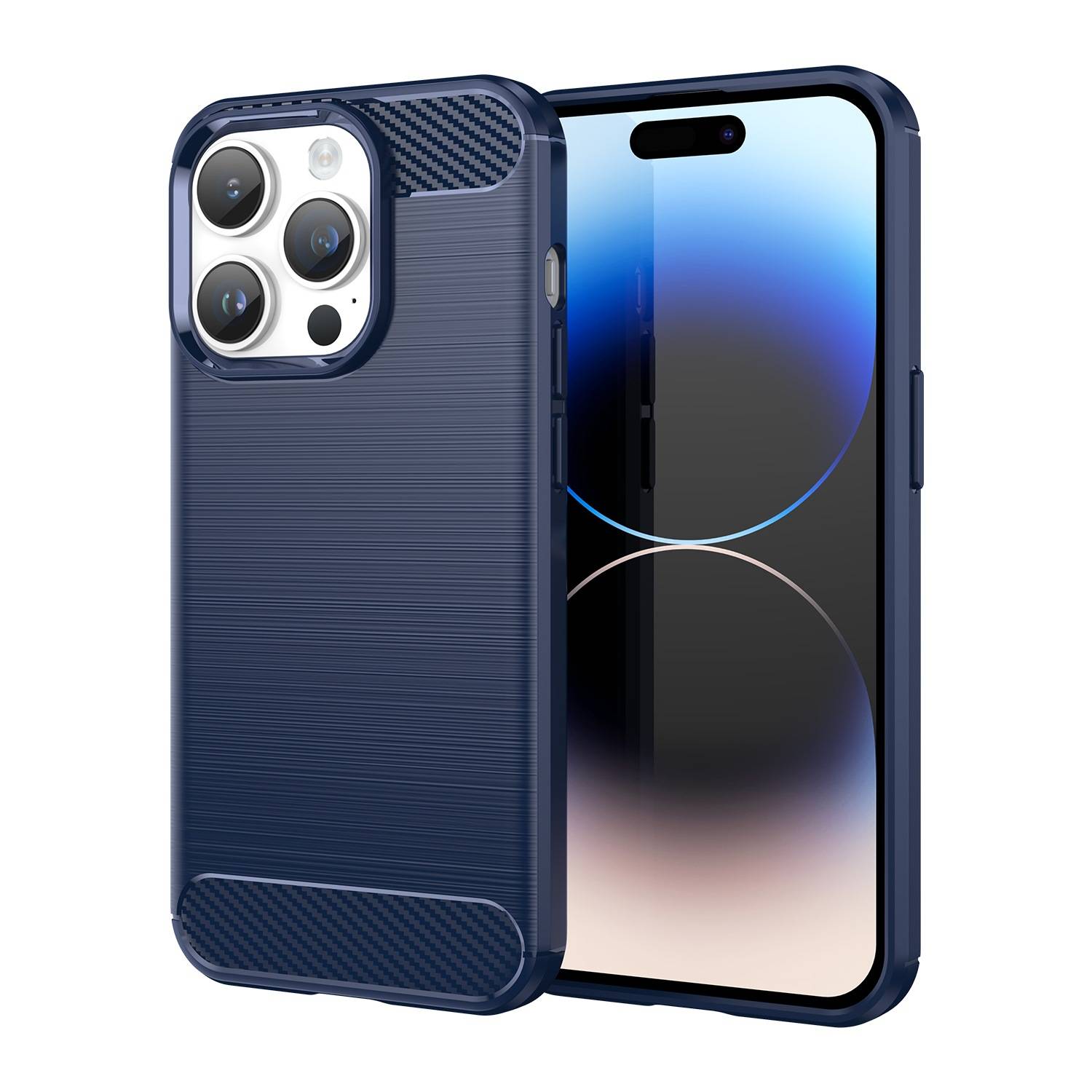 Cadorabo Hülle für Apple iPhone 14 PRO MAX in Blau Schutzhülle TPU Case Cover Etui Handyhülle