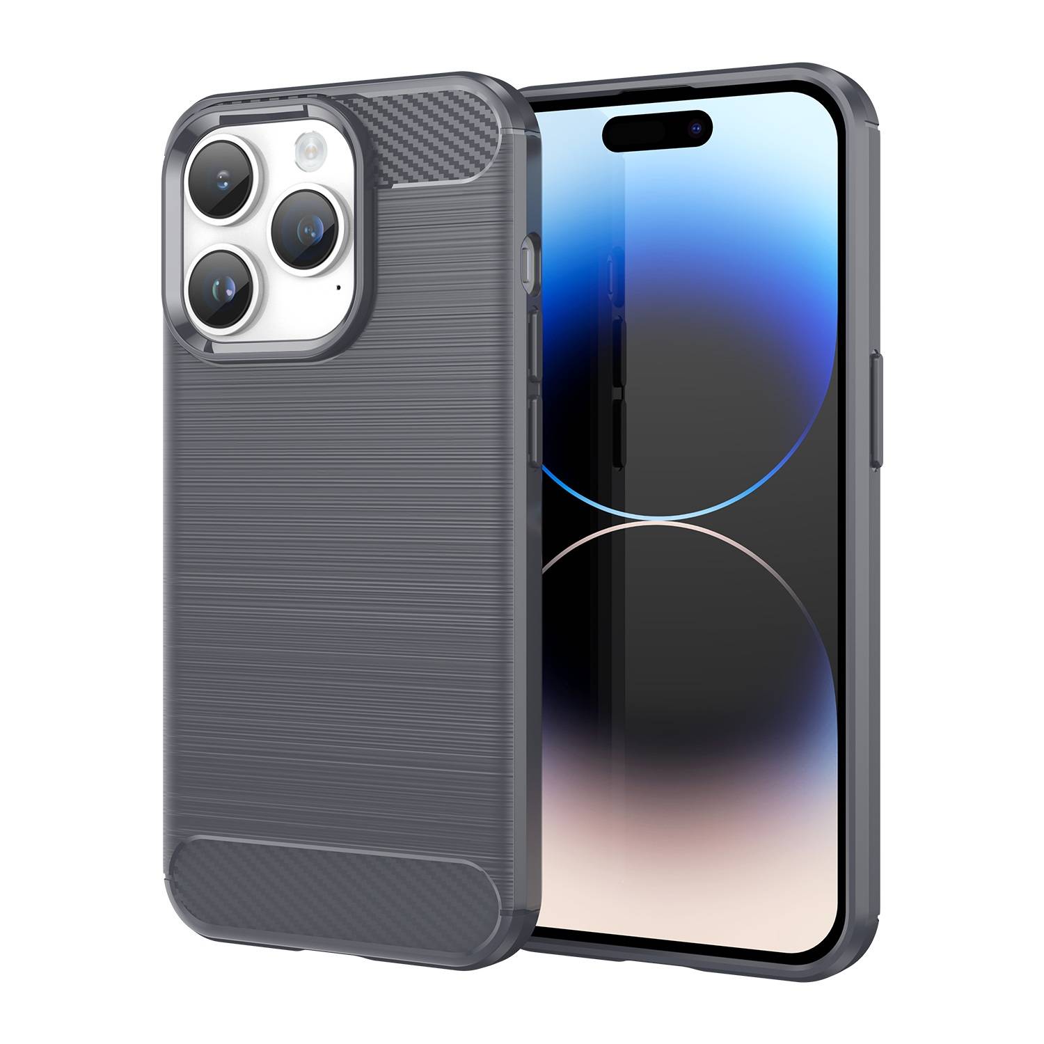 Cadorabo Hülle für Apple iPhone 14 PRO MAX in Grau Schutzhülle TPU Case Cover Etui Handyhülle