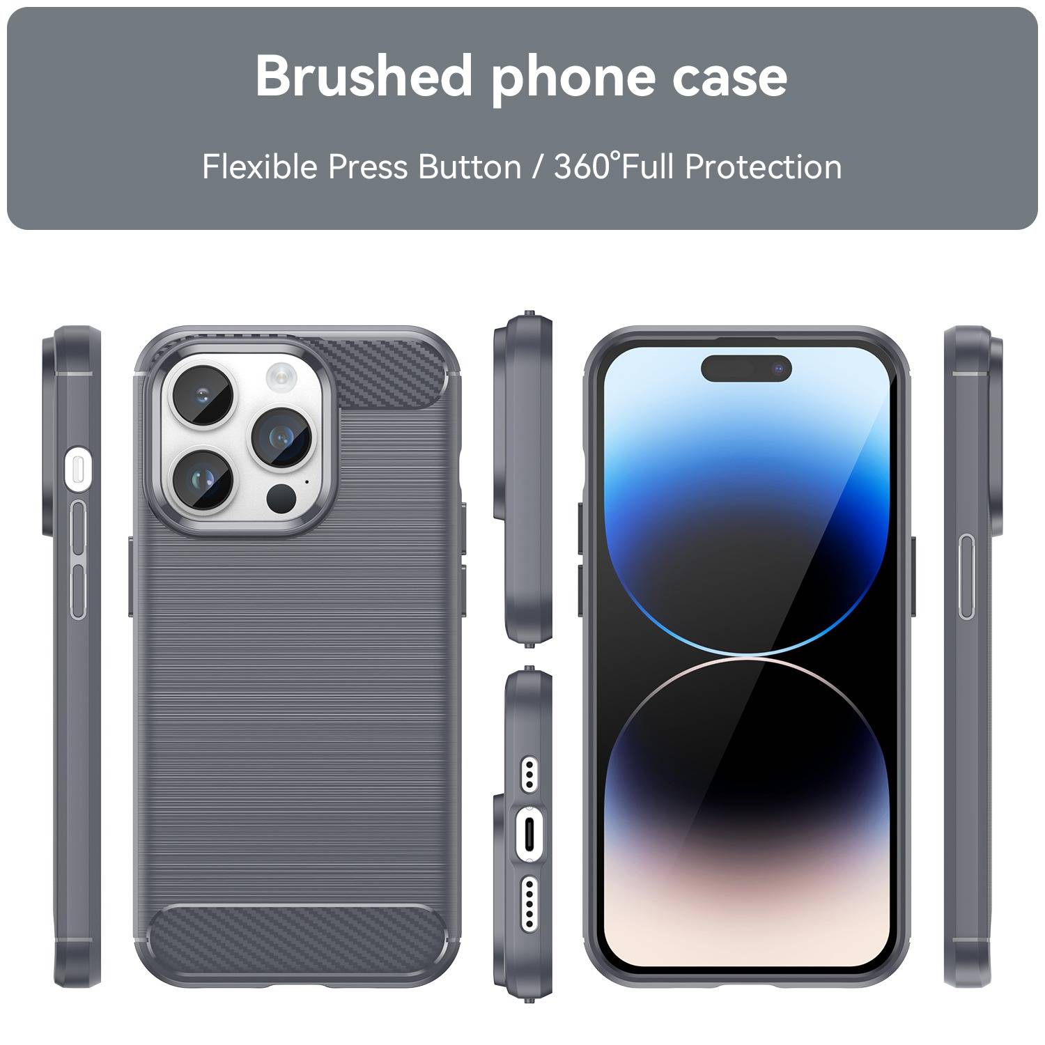 Cadorabo Hülle für Apple iPhone 14 PRO MAX in Grau Schutzhülle TPU Case Cover Etui Handyhülle