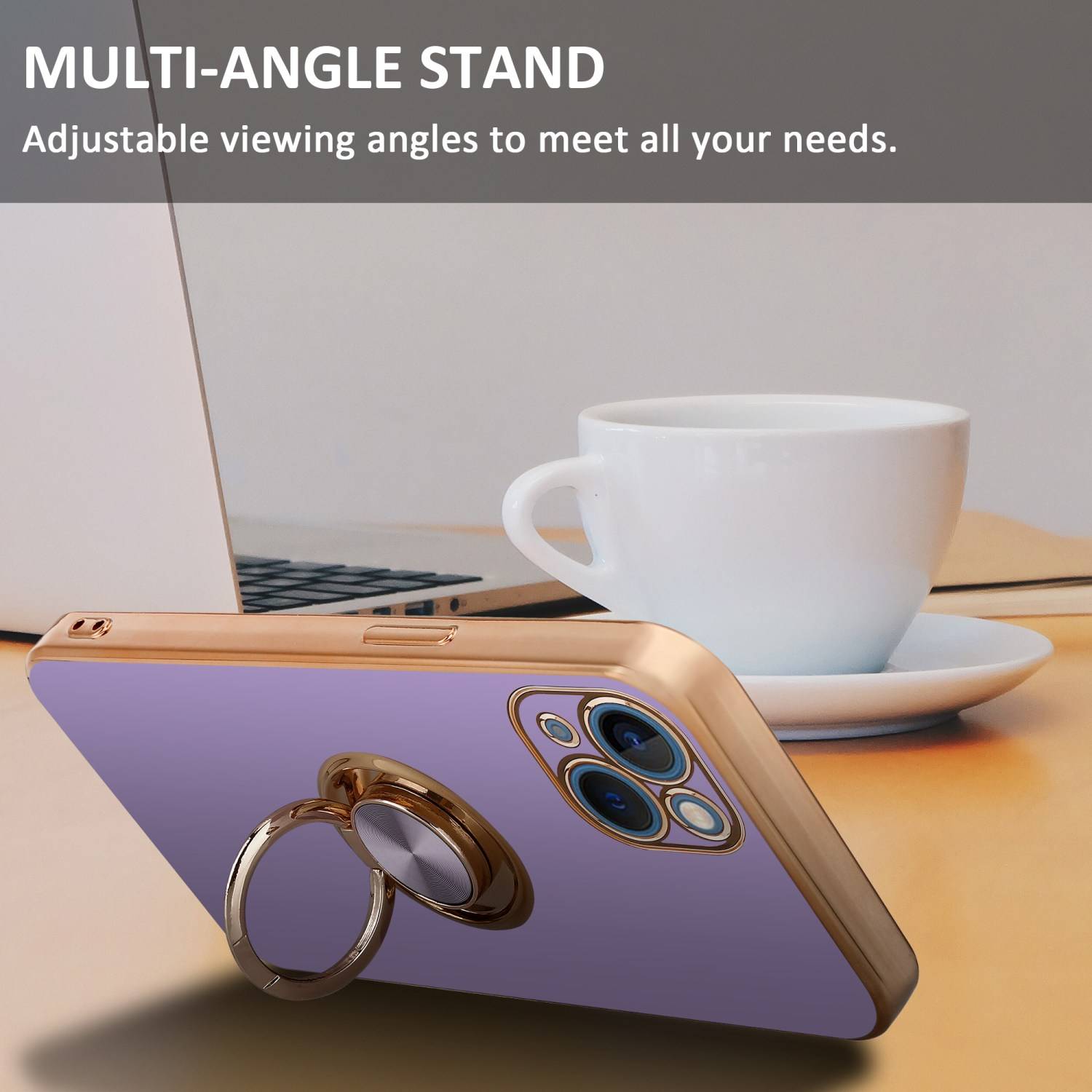 Cadorabo Schutzhülle für Apple iPhone 14 PLUS Hülle in Lila Etui Case Cover Kameraschutz magnetische Autohalterung