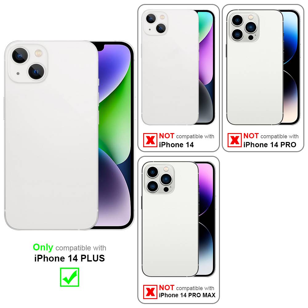 Cadorabo Schutzhülle für Apple iPhone 14 PLUS Hülle in Grün Etui Case Cover Kameraschutz magnetische Autohalterung