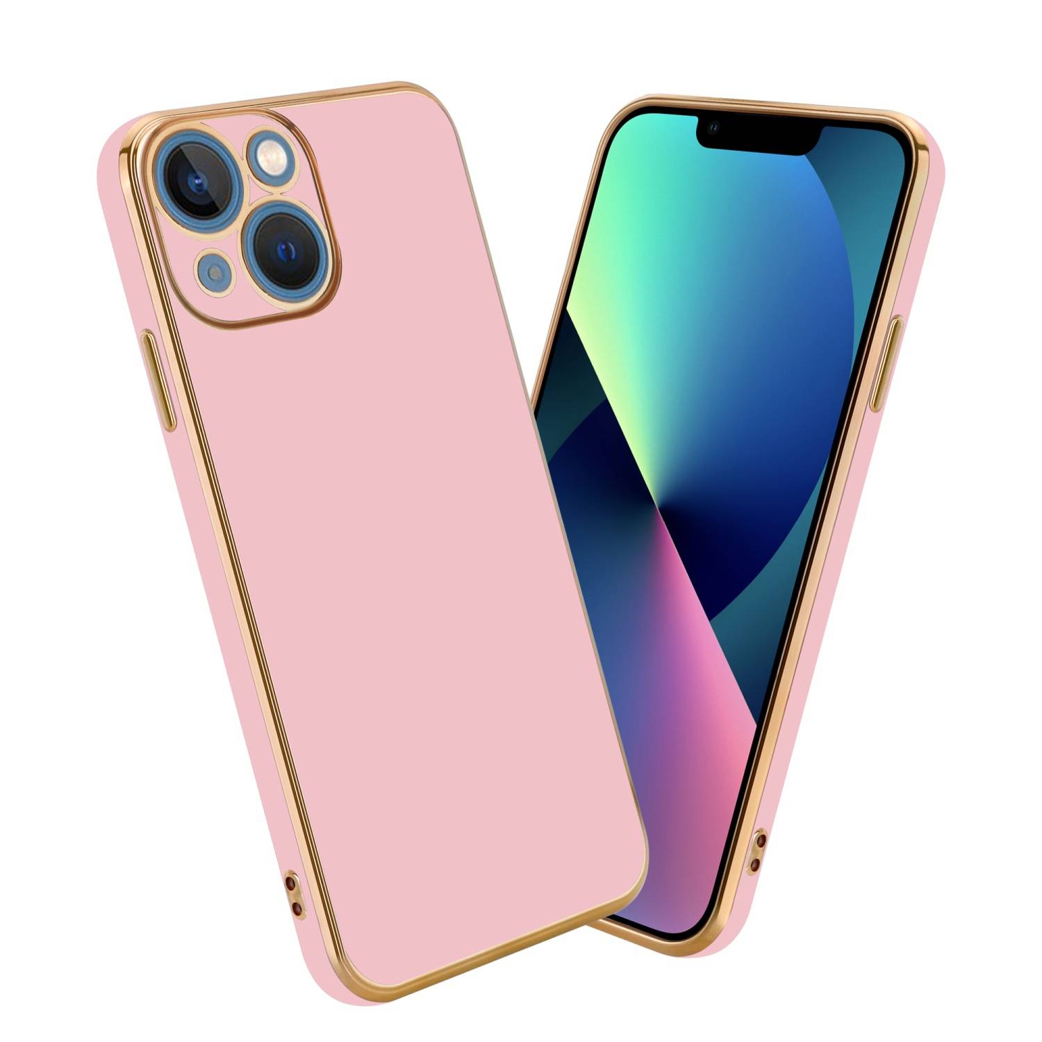 Cadorabo Schutzhülle für Apple iPhone 14 Hülle in Rosa Handyhülle TPU Silikon Kameraschutz Etui Case