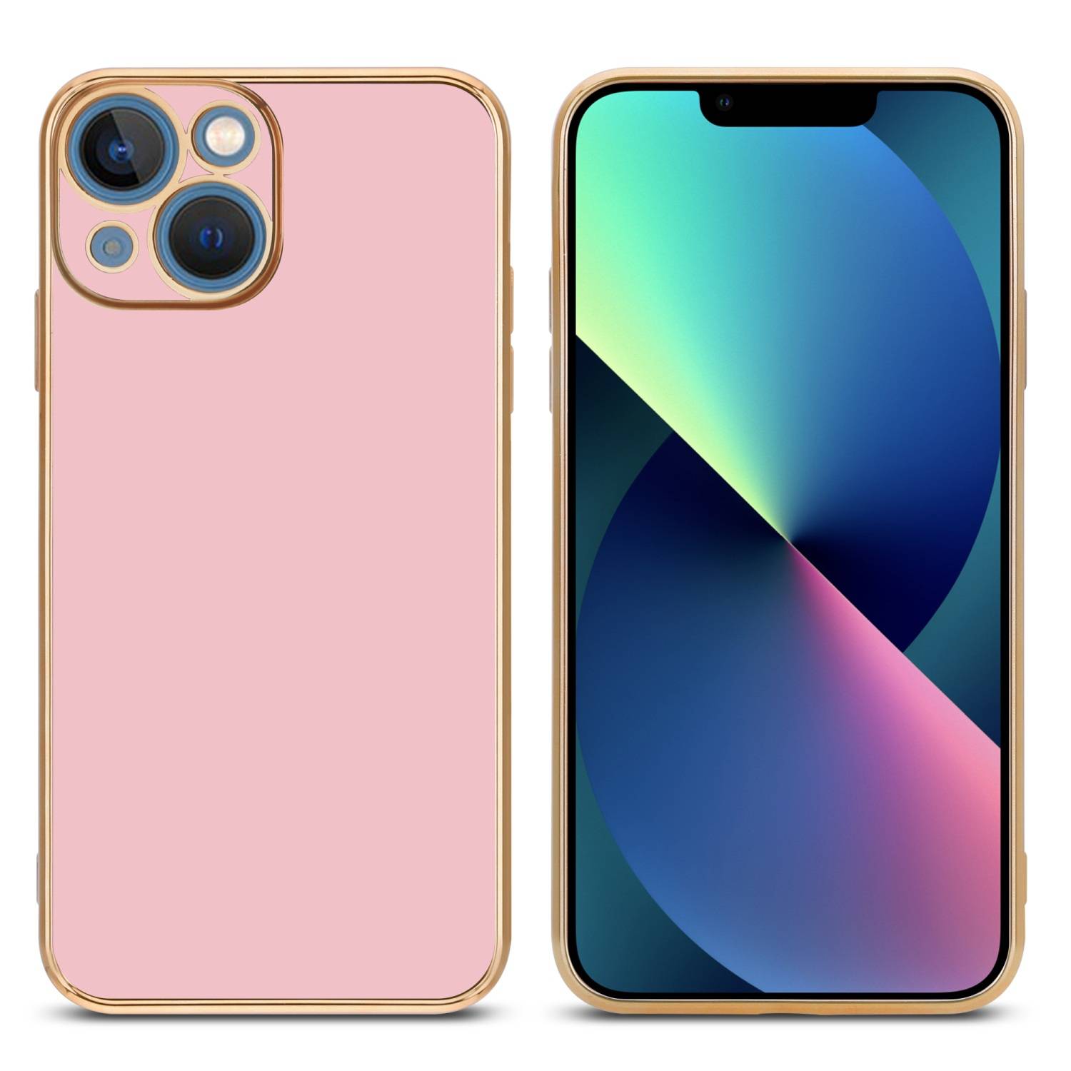 Cadorabo Schutzhülle für Apple iPhone 14 Hülle in Rosa Handyhülle TPU Silikon Kameraschutz Etui Case