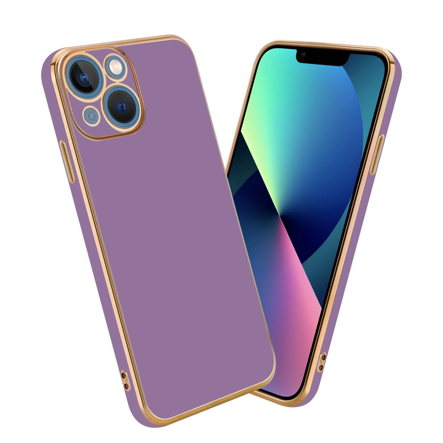 Cadorabo Schutzhülle für Apple iPhone 14 PLUS Hülle in Lila Handyhülle TPU Silikon Kameraschutz Etui Case
