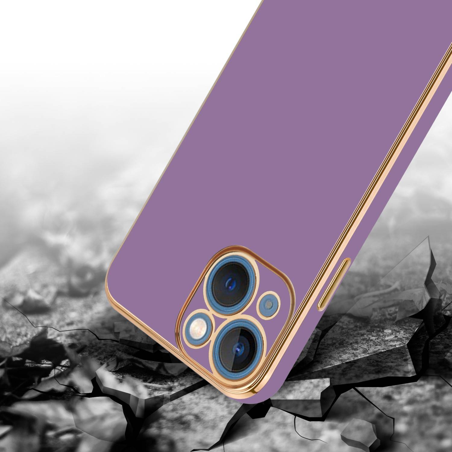 Cadorabo Schutzhülle für Apple iPhone 14 PLUS Hülle in Lila Handyhülle TPU Silikon Kameraschutz Etui Case