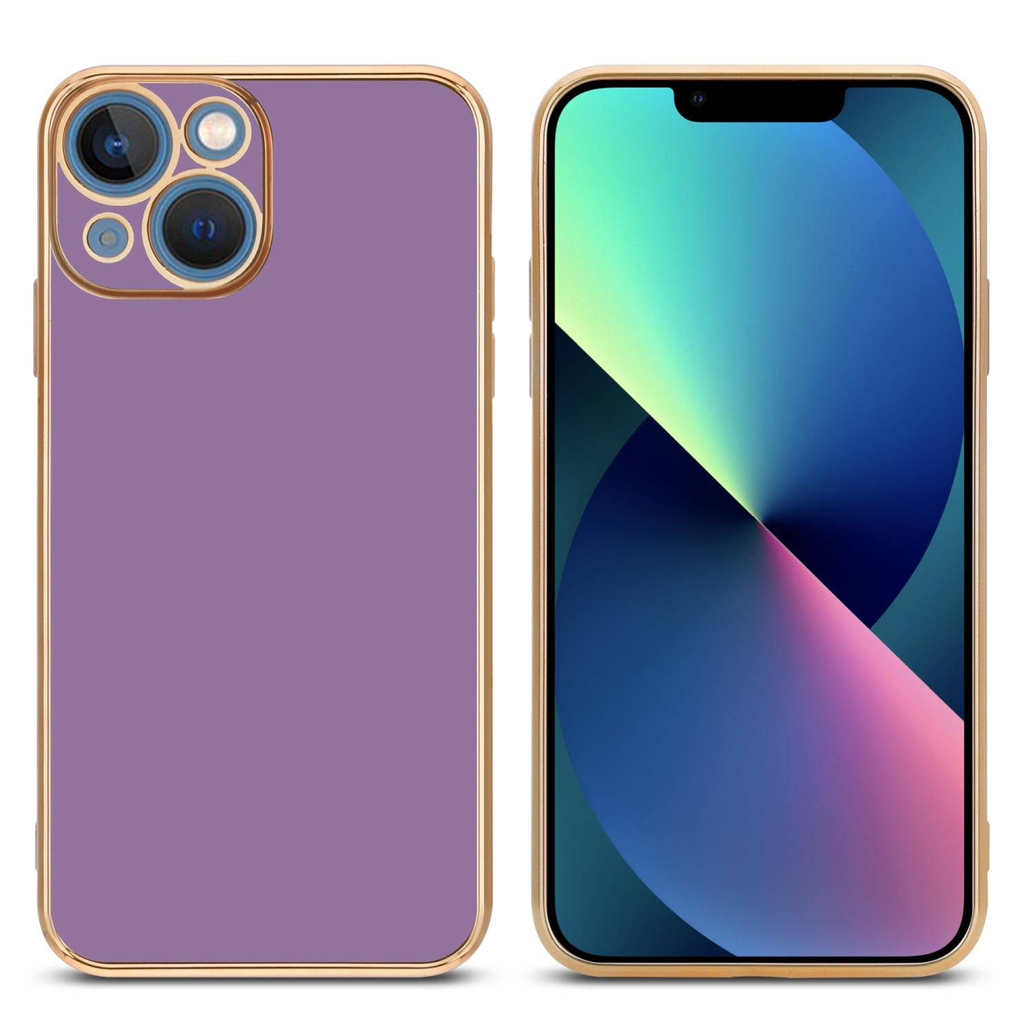Cadorabo Schutzhülle für Apple iPhone 14 PLUS Hülle in Lila Handyhülle TPU Silikon Kameraschutz Etui Case
