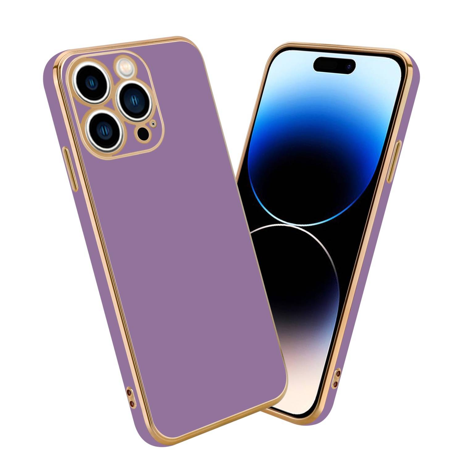 Cadorabo Schutzhülle für Apple iPhone 14 PRO Hülle in Lila Handyhülle TPU Silikon Kameraschutz Etui Case