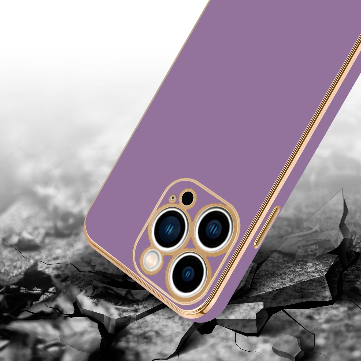 Cadorabo Schutzhülle für Apple iPhone 14 PRO Hülle in Lila Handyhülle TPU Silikon Kameraschutz Etui Case