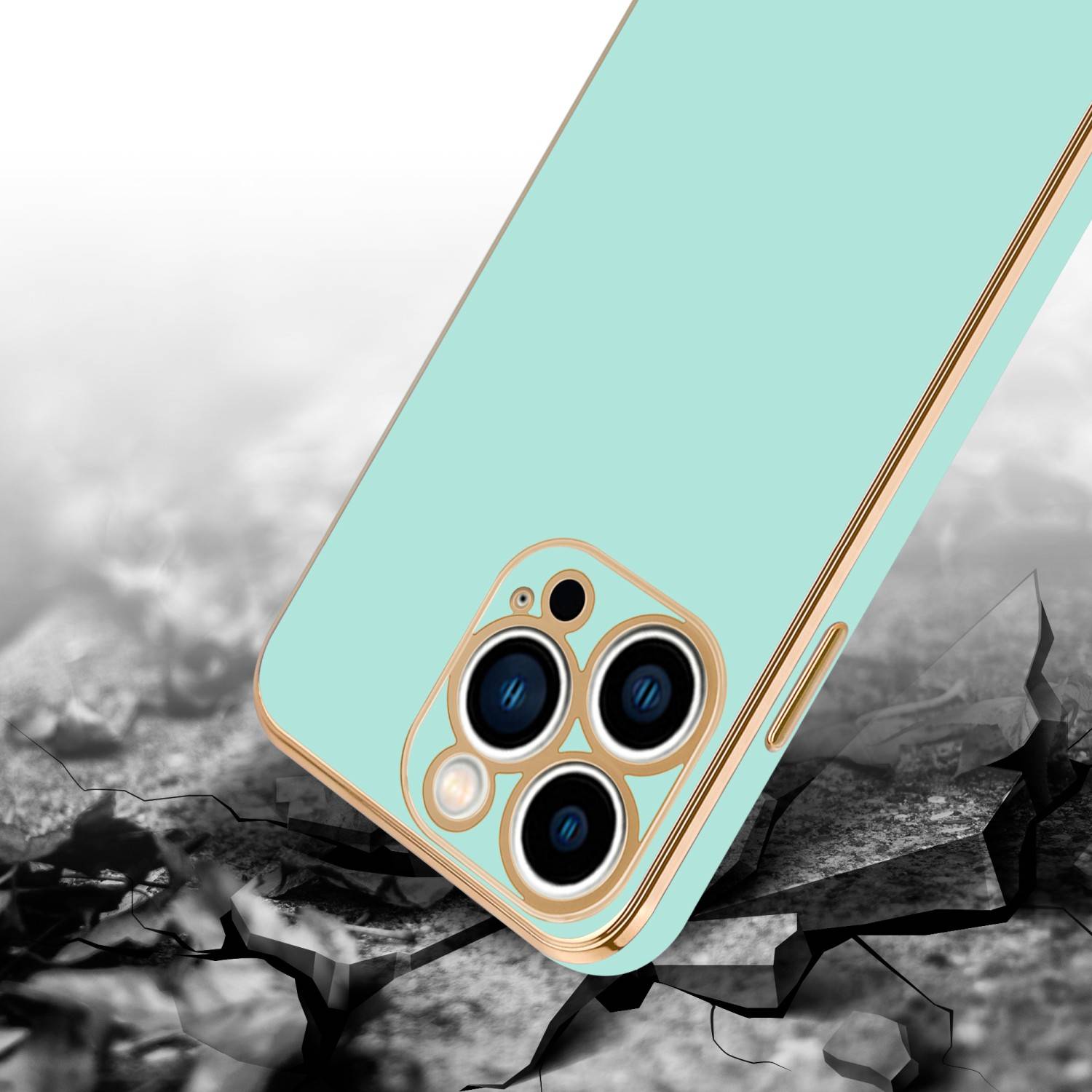 Cadorabo Schutzhülle für Apple iPhone 14 PRO Hülle in Grün Handyhülle TPU Silikon Kameraschutz Etui Case