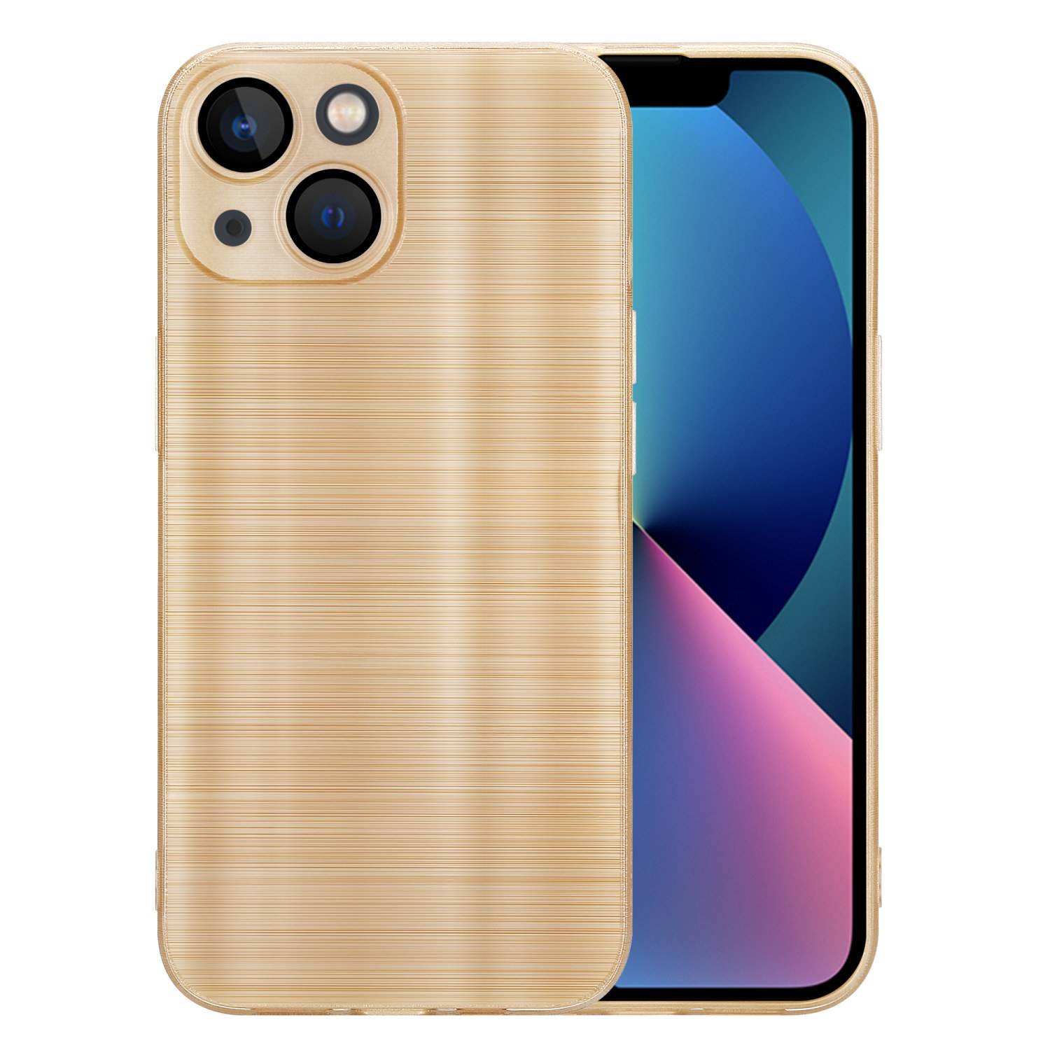 Cadorabo Hülle für Apple iPhone 14 PLUS Schutz Hülle in Gold Handyhülle TPU Silikon Etui Case