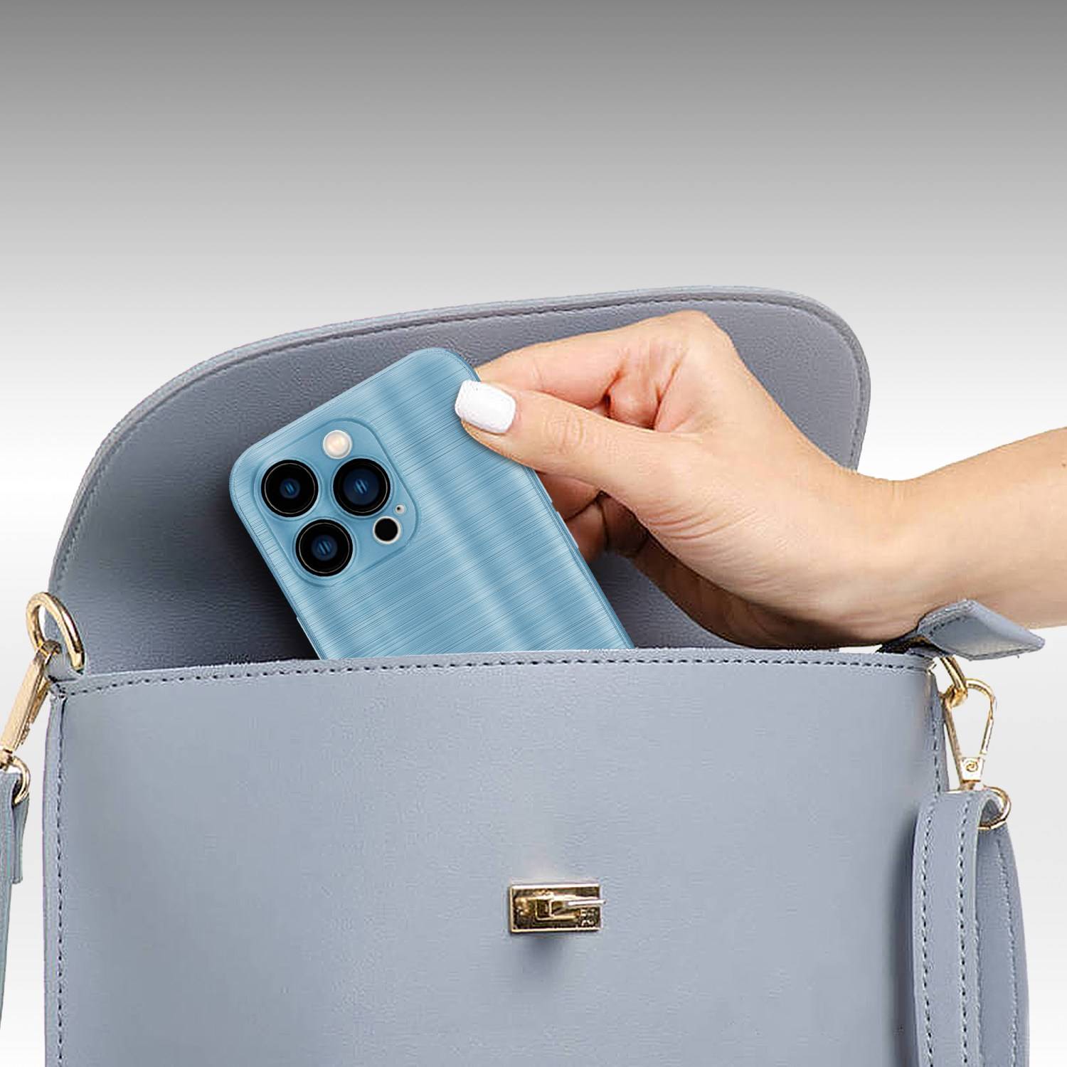 Cadorabo Hülle für Apple iPhone 14 PRO Schutz Hülle in Türkis Handyhülle TPU Silikon Etui Case