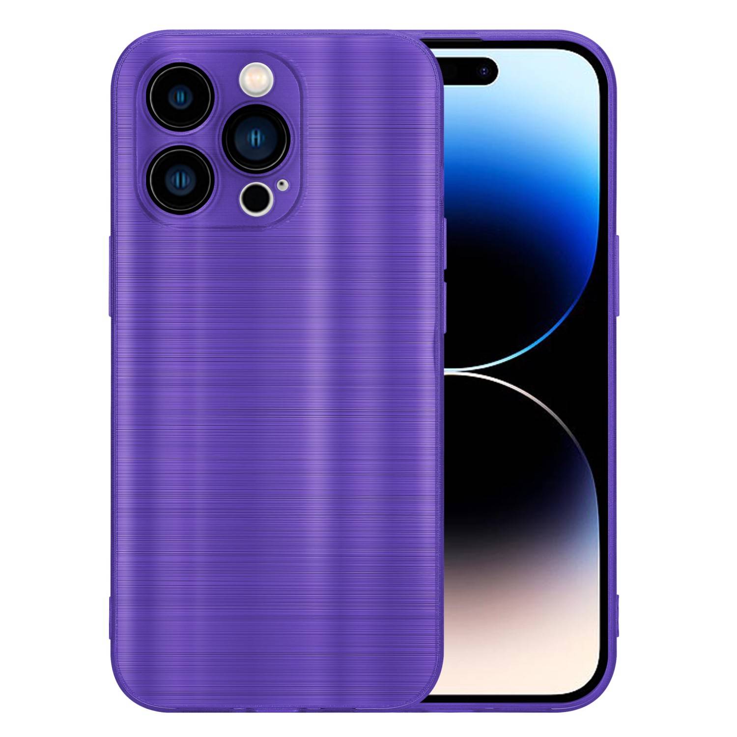 Cadorabo Hülle für Apple iPhone 14 PRO MAX Schutz Hülle in Lila Handyhülle TPU Silikon Etui Case