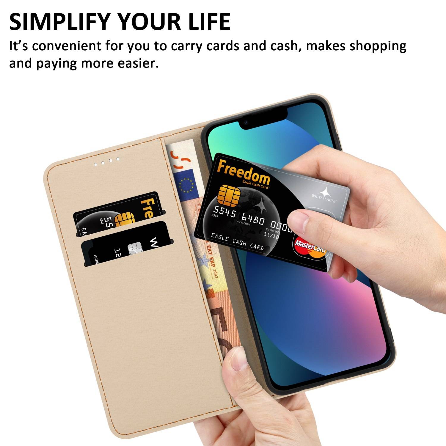 Cadorabo Schutzhülle für Apple iPhone 14 Hülle Design Blau Handyhülle Schutzhülle Etui Magnetisch Case Cover