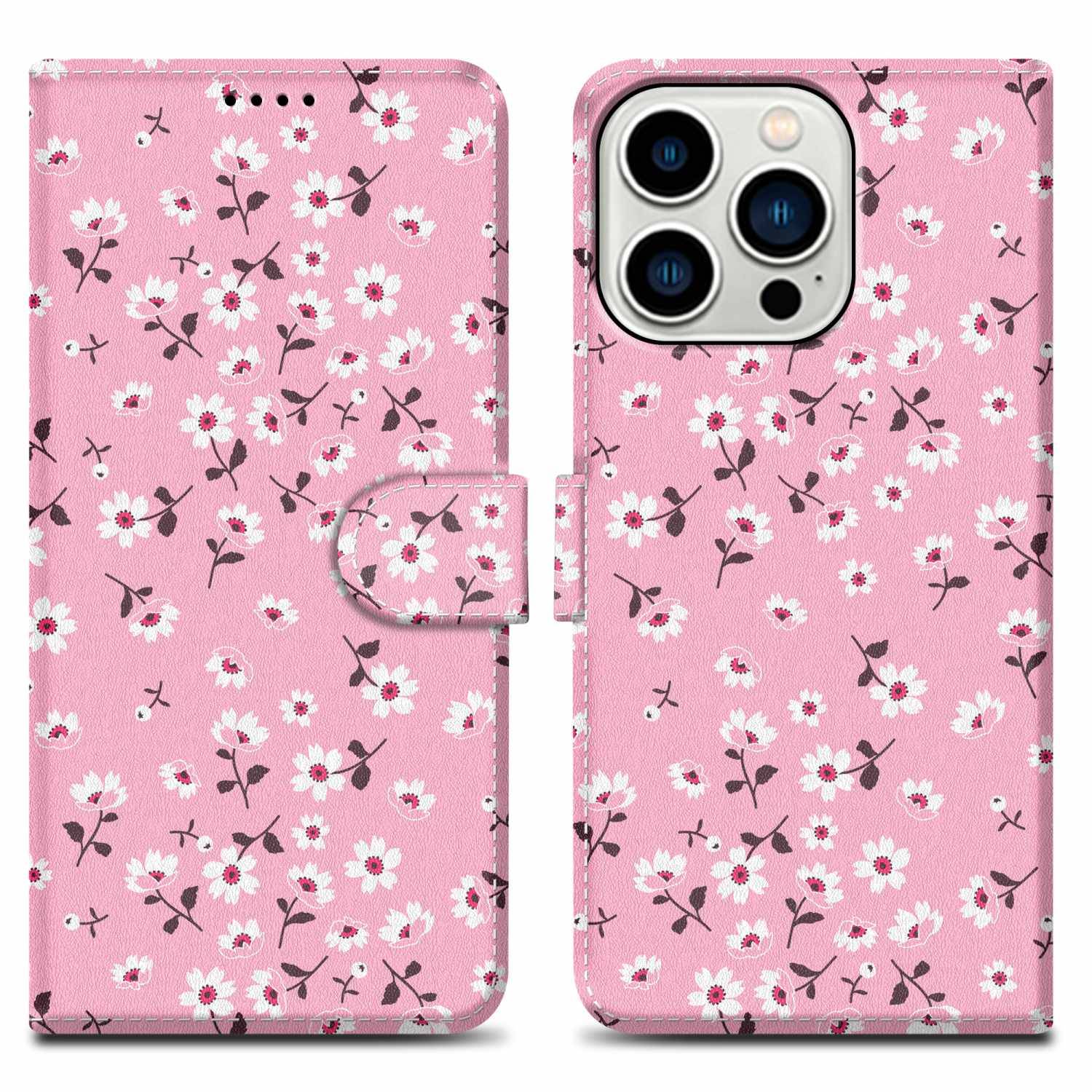 Cadorabo Schutzhülle für Apple iPhone 14 PRO MAX Hülle Design Rosa Handyhülle Schutzhülle Etui Magnetisch Case Cover