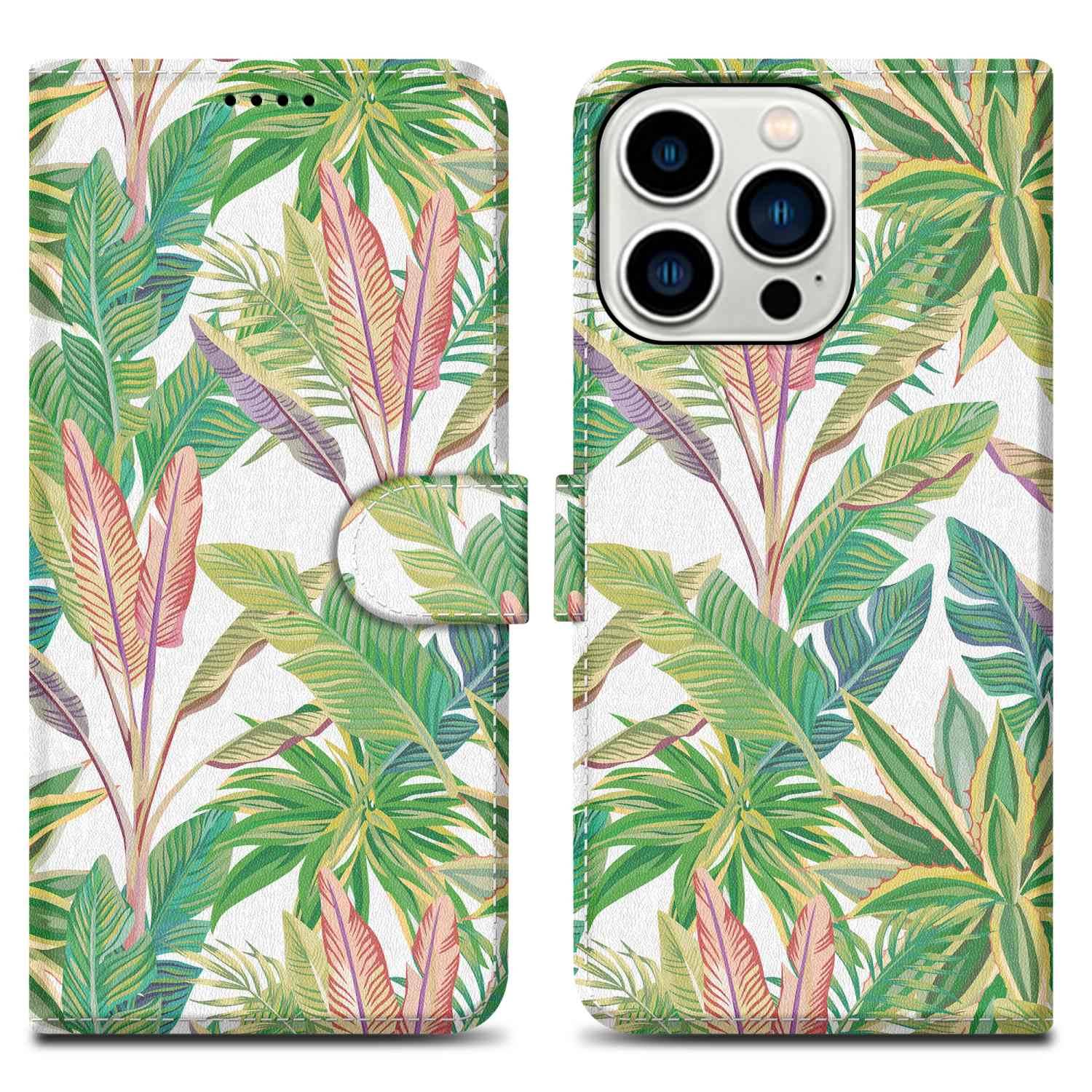 Cadorabo Schutzhülle für Apple iPhone 14 PRO MAX Hülle Design Grün Handyhülle Schutzhülle Etui Magnetisch Case Cover