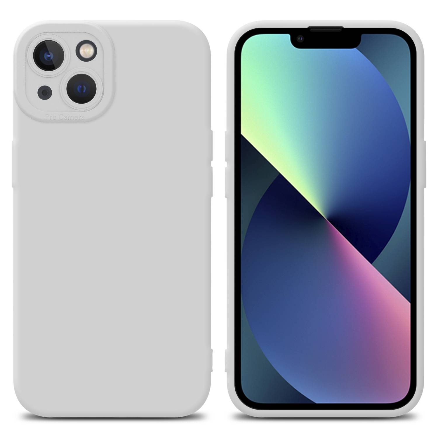 Cadorabo Hülle für Apple iPhone 14 Schutz Hülle in Weiß TPU Silikon Etui Case Handyhülle