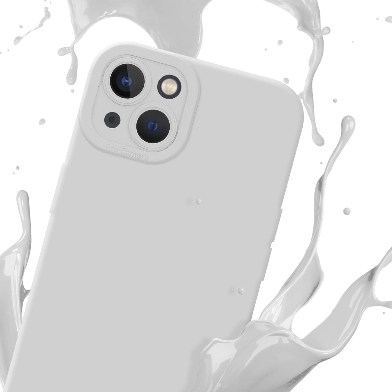 Cadorabo Hülle für Apple iPhone 14 Schutz Hülle in Weiß TPU Silikon Etui Case Handyhülle