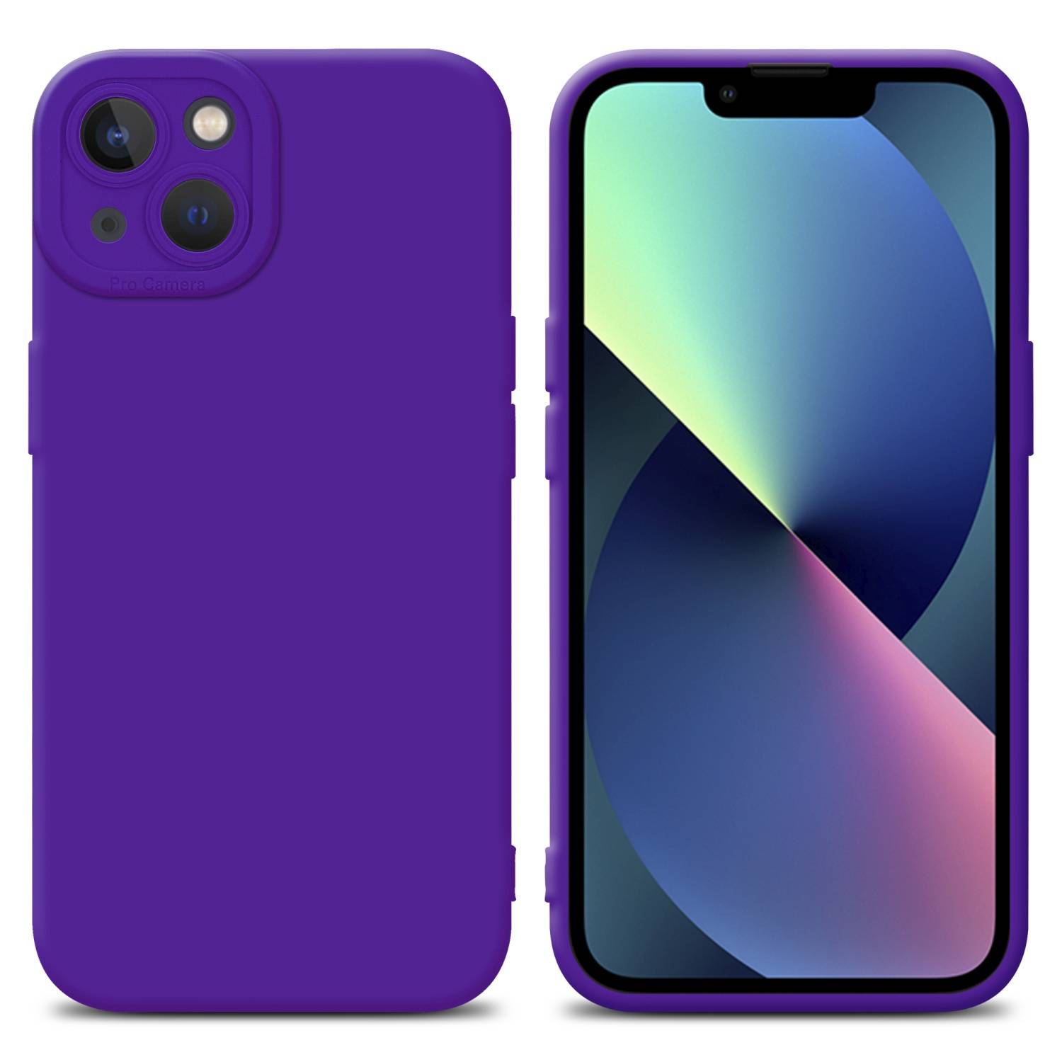 Cadorabo Hülle für Apple iPhone 14 Schutz Hülle in Lila TPU Silikon Etui Case Handyhülle