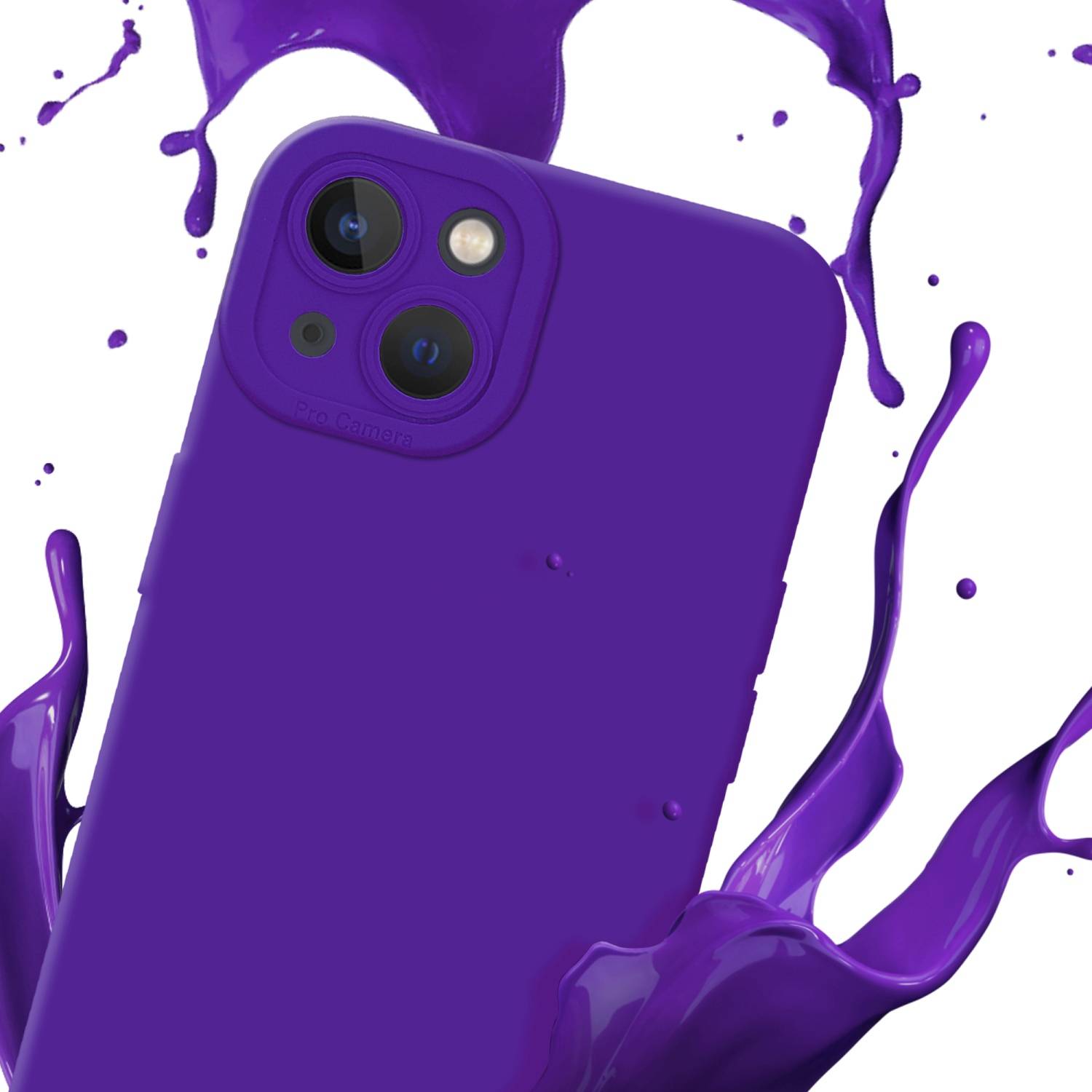 Cadorabo Hülle für Apple iPhone 14 Schutz Hülle in Lila TPU Silikon Etui Case Handyhülle
