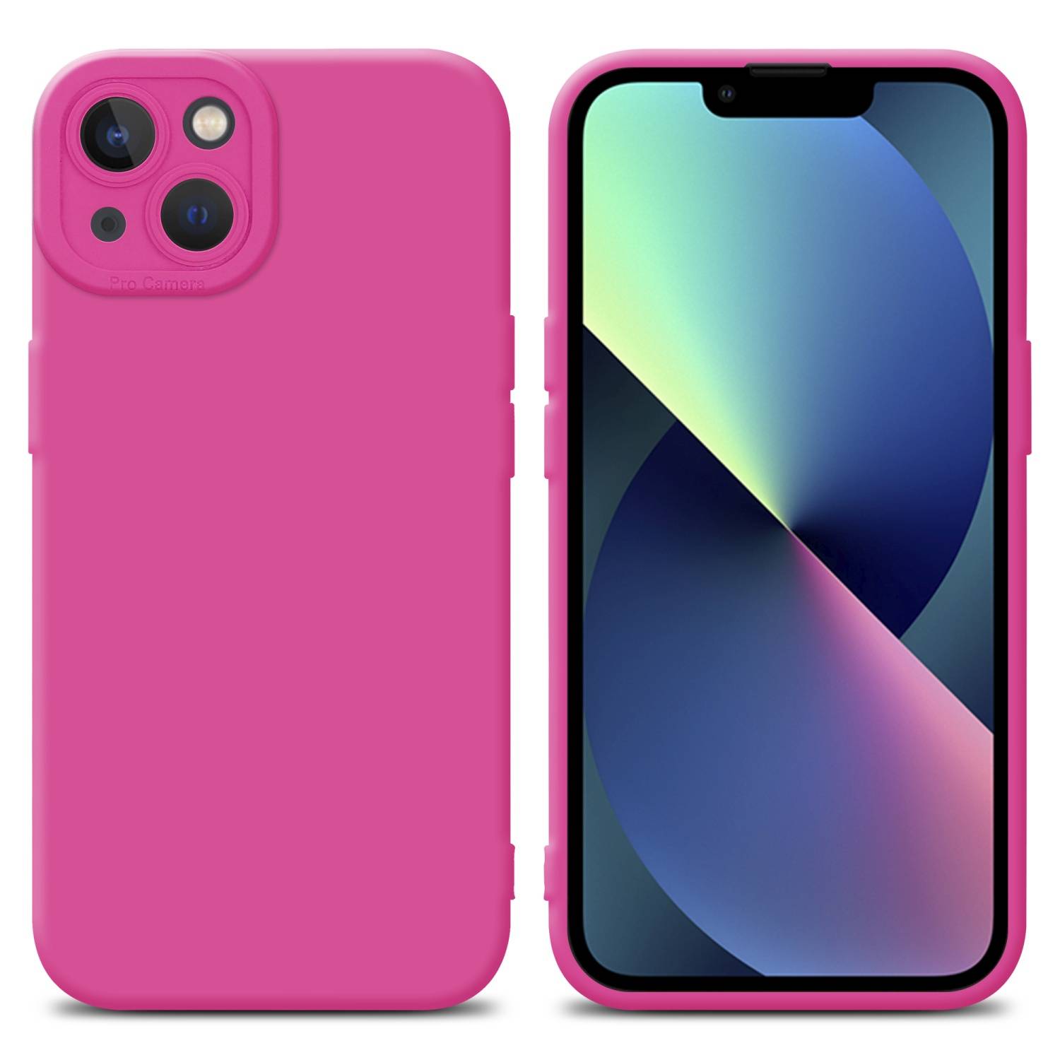 Cadorabo Hülle für Apple iPhone 14 Schutz Hülle in Pink TPU Silikon Etui Case Handyhülle