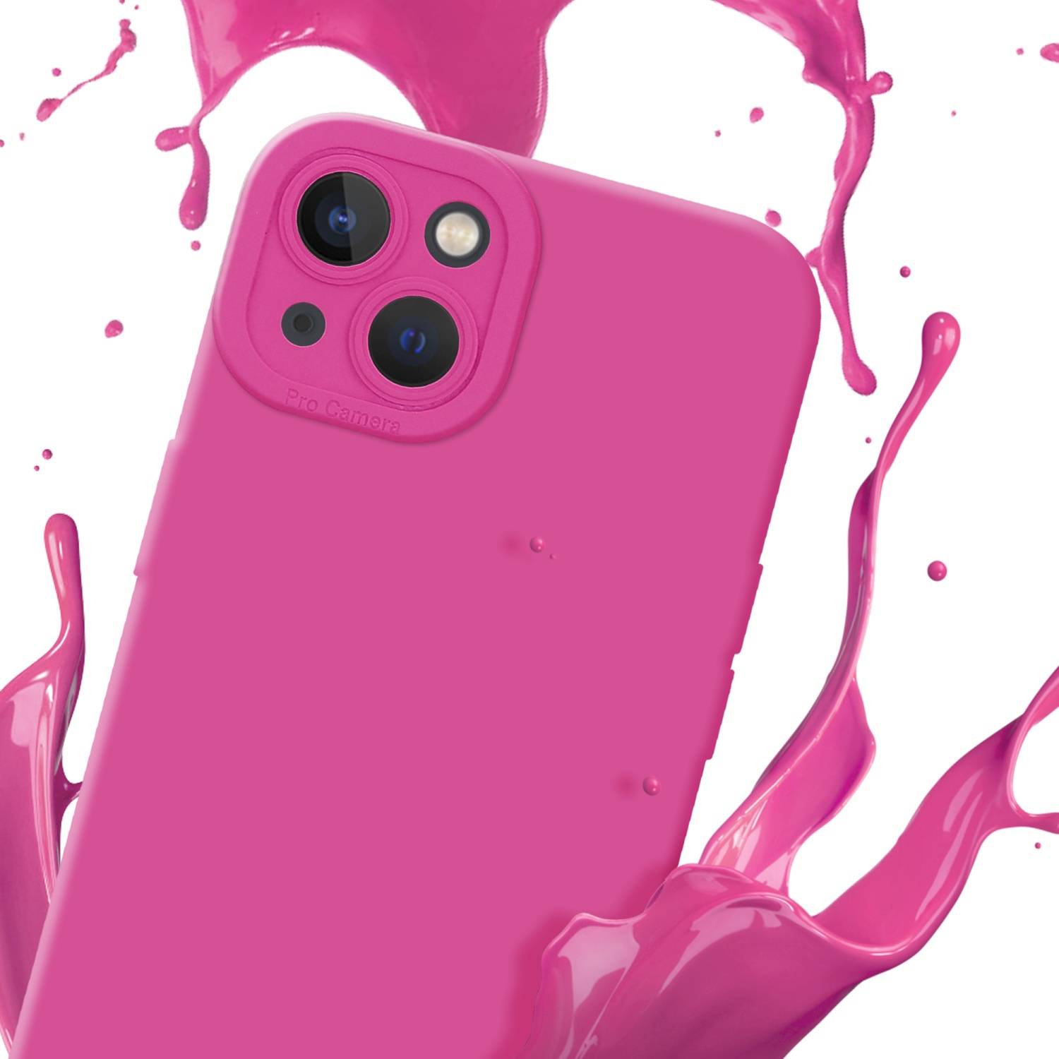 Cadorabo Hülle für Apple iPhone 14 Schutz Hülle in Pink TPU Silikon Etui Case Handyhülle
